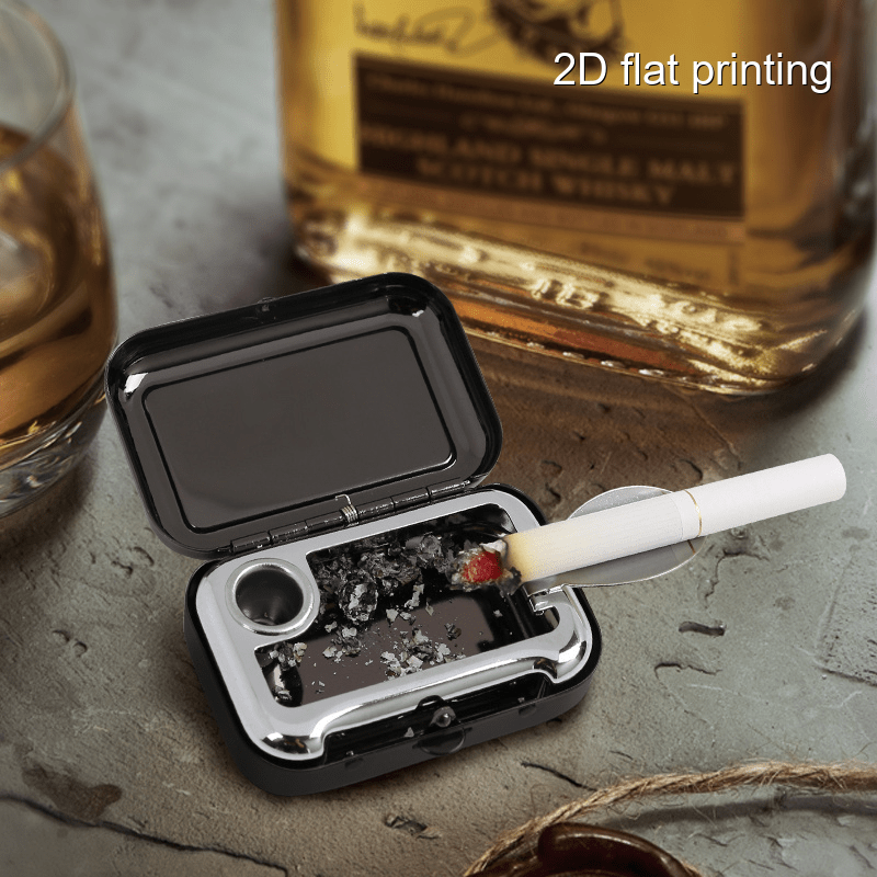 {1pc} Leopard Print Portable Metal Ashtray