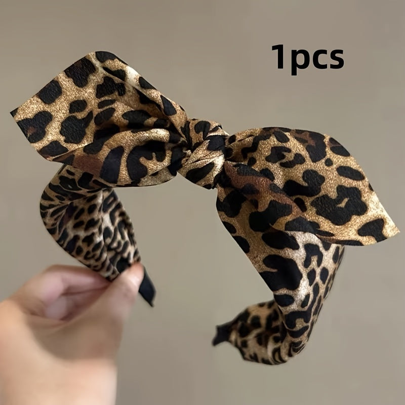 Chic Leopard Print Bunny Ear Headband