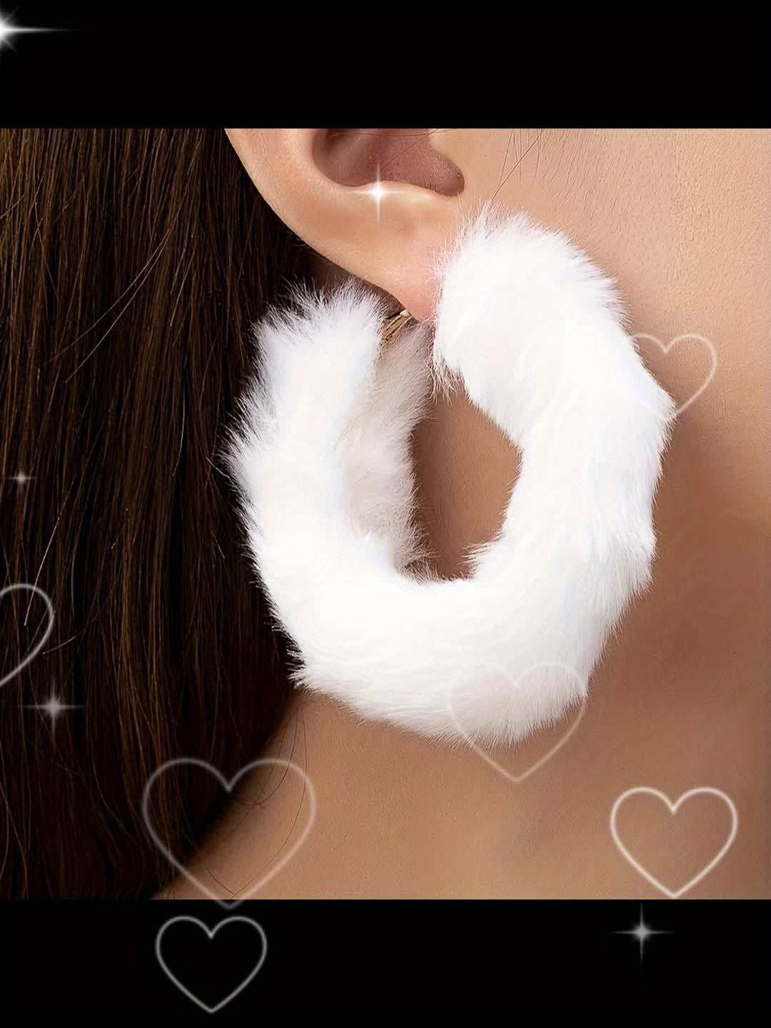 Fluffy Furry Hoop Earrings