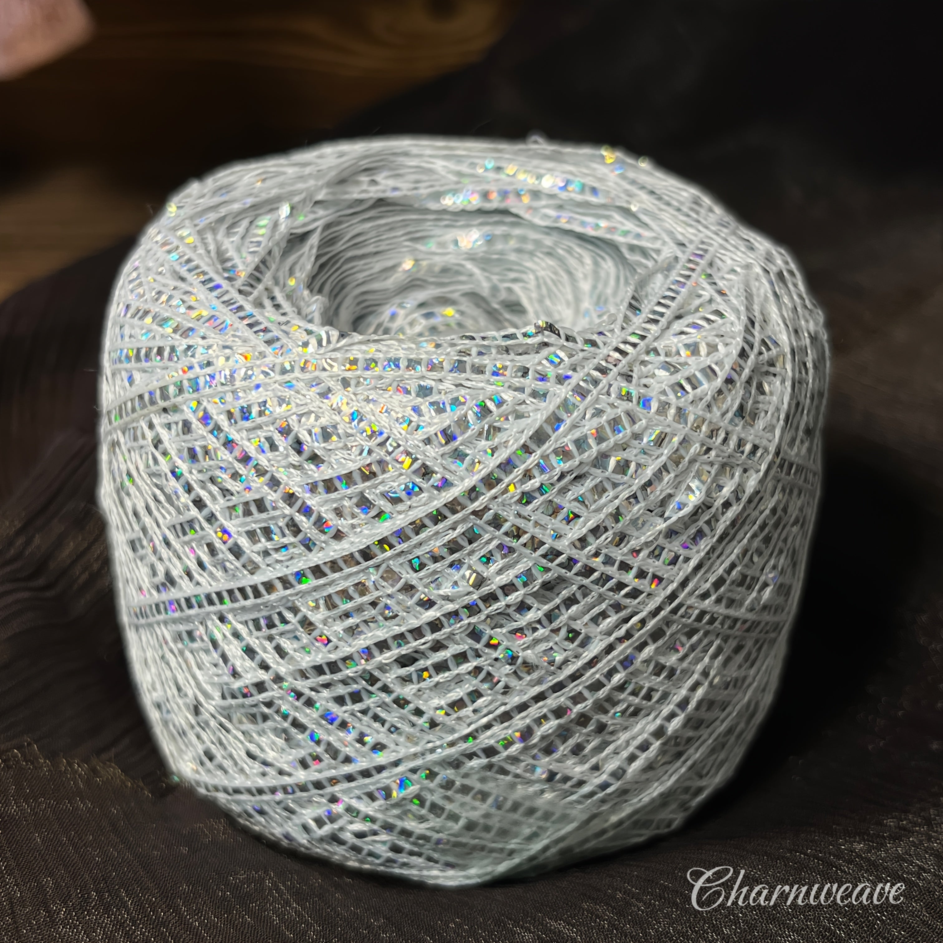 Multicolor Sparkling Rainbow Laser Yarn - 1.76oz