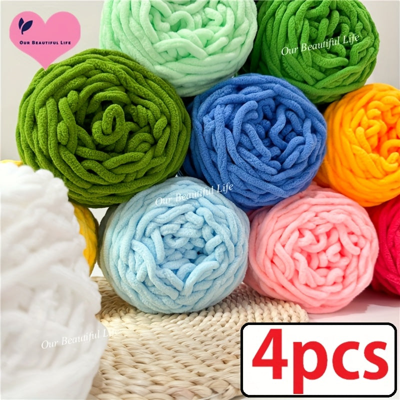 {4pcs} Ultra-Bulky Polyester Yarn