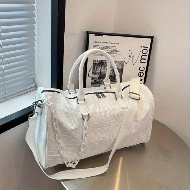 Large Capacity Crocodile Embossed Sports Bag