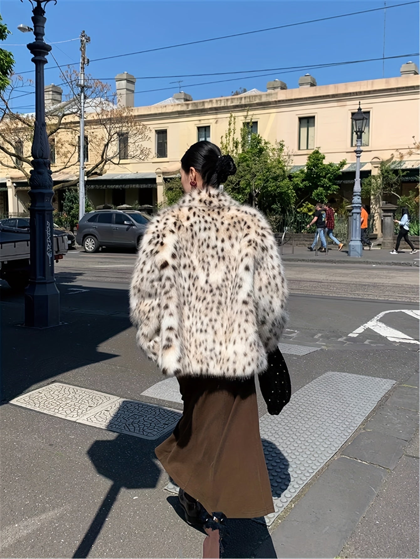 Leopard Print Long Sleeve Coat