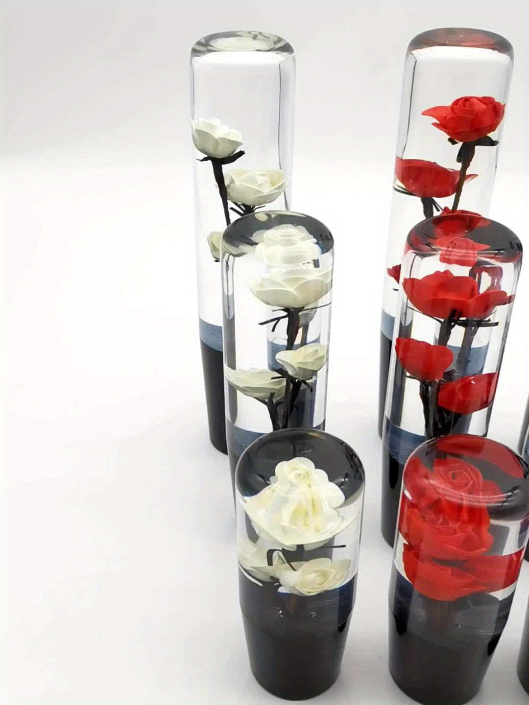 Unique Rose-Shaped 4" Resin Crystal Gear Shift Knob