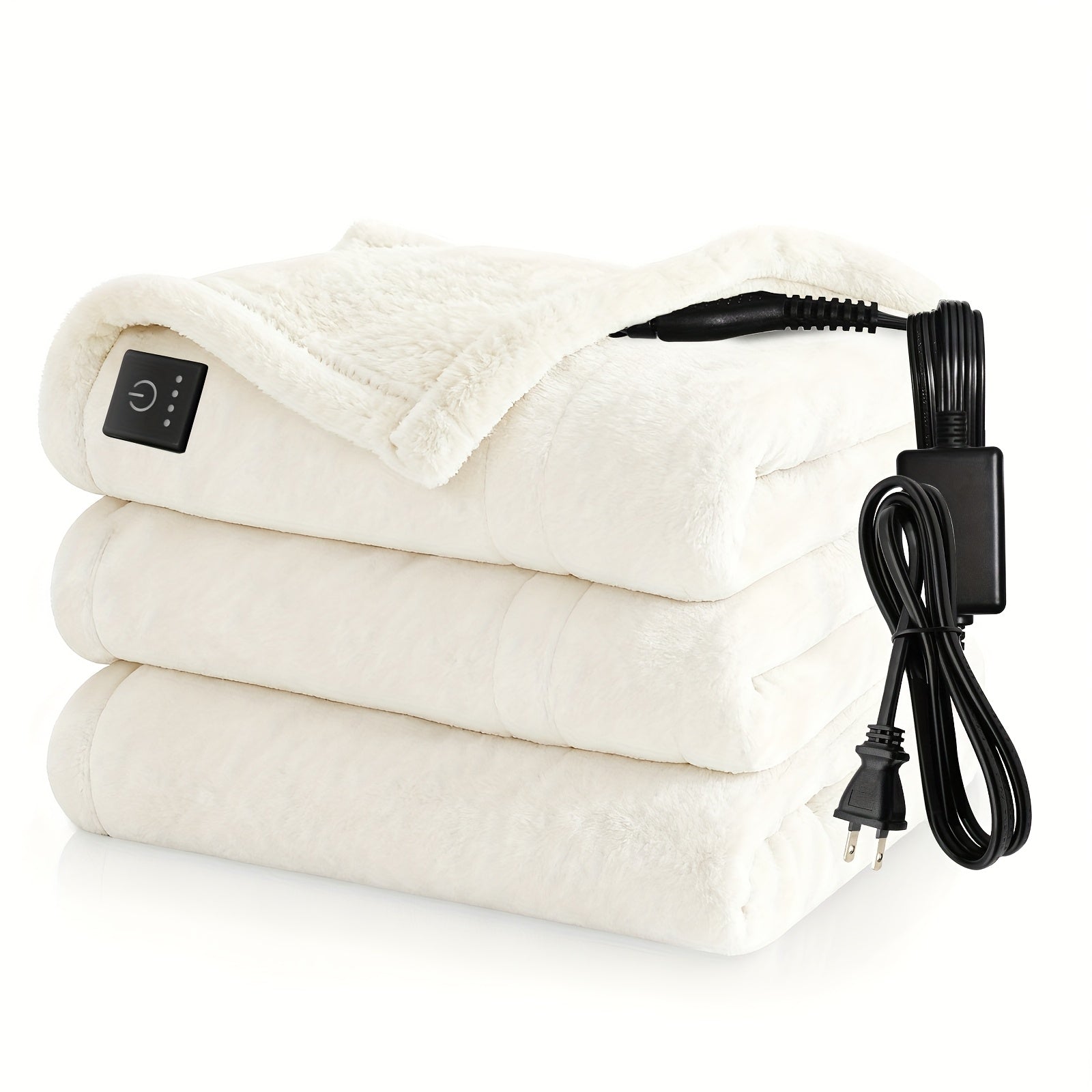 50"x60" Electric Heated Throw Blanket with Remote Control & One-Touch Operation