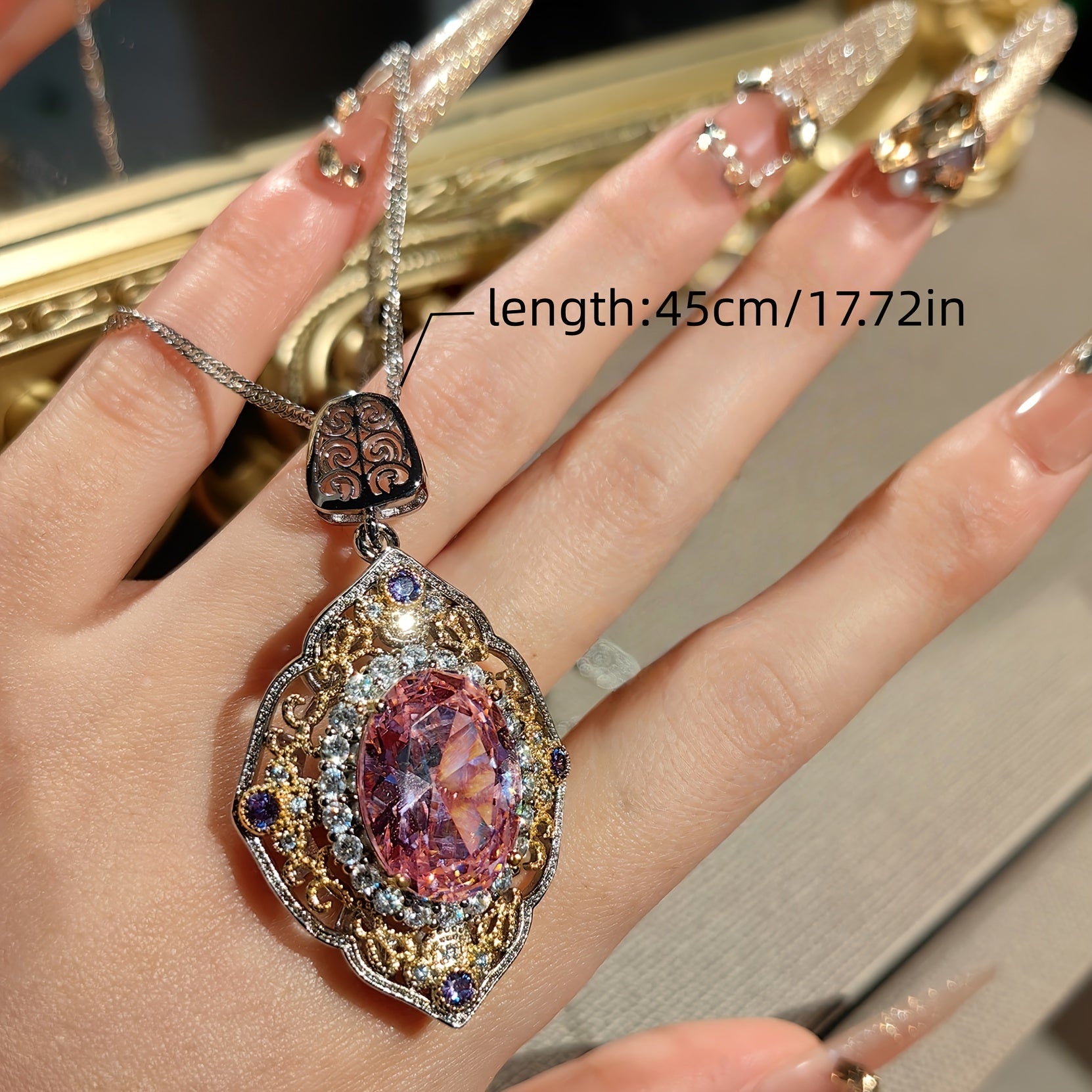 Pinkish-Purple Synthetic Zirconia Pendant