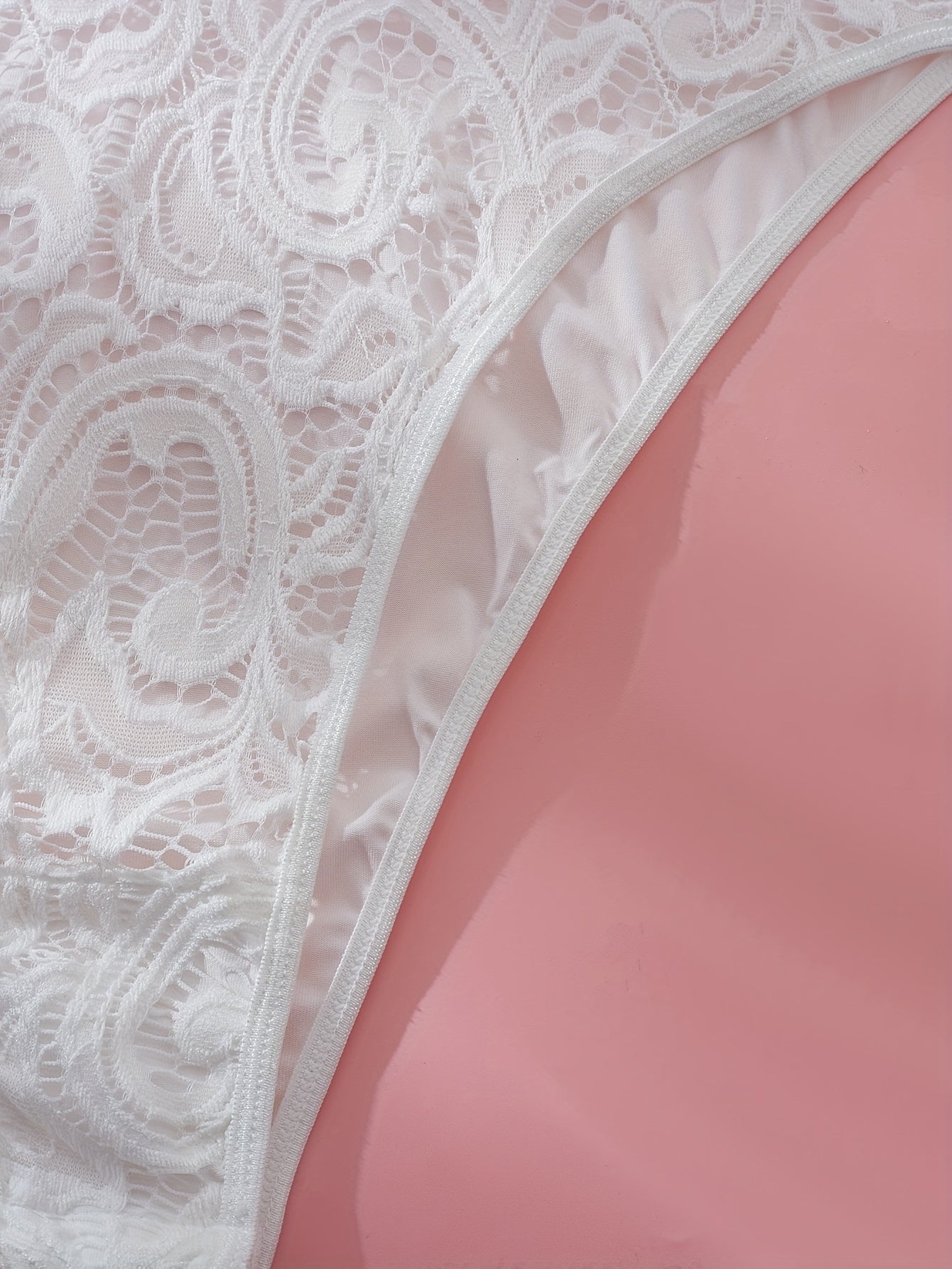 Floral Lace Teddy Bodysuit with Hollow-Out Design