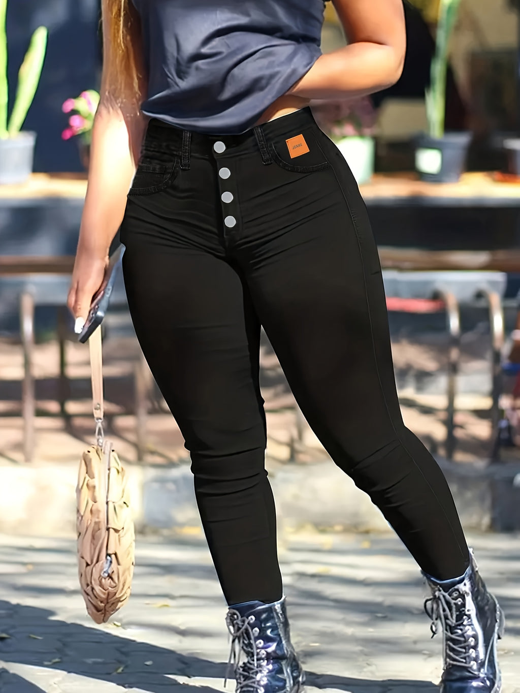 Slim-Fit Stretch Denim Pants