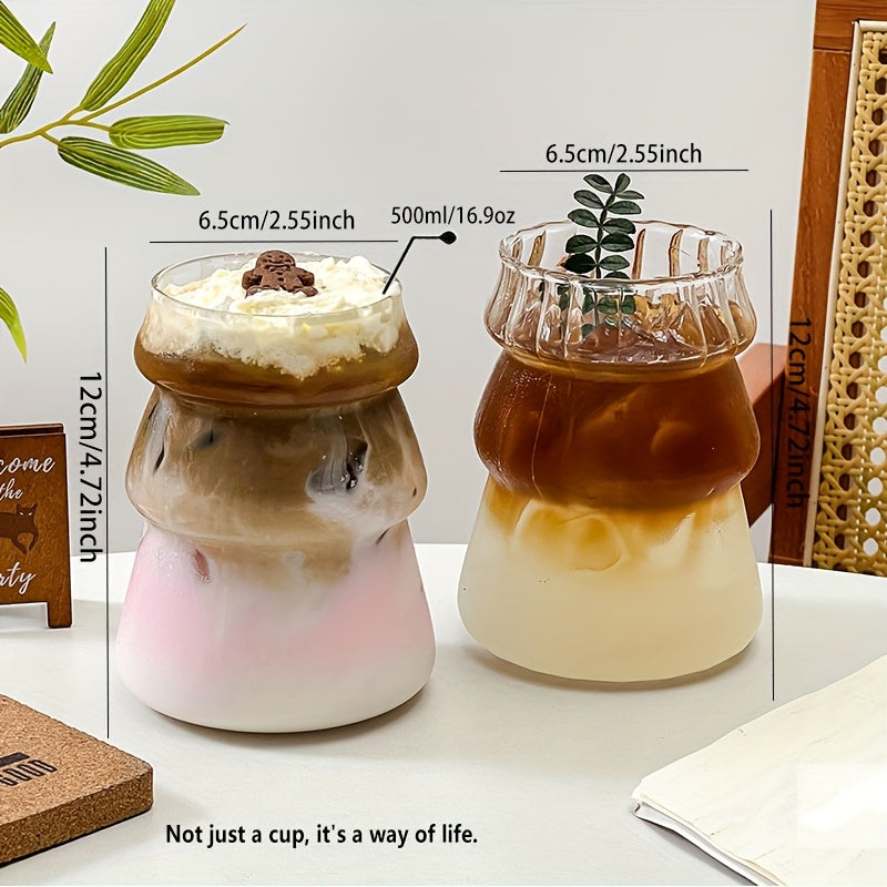 500ml/16.9oz transparent glass coffee cup