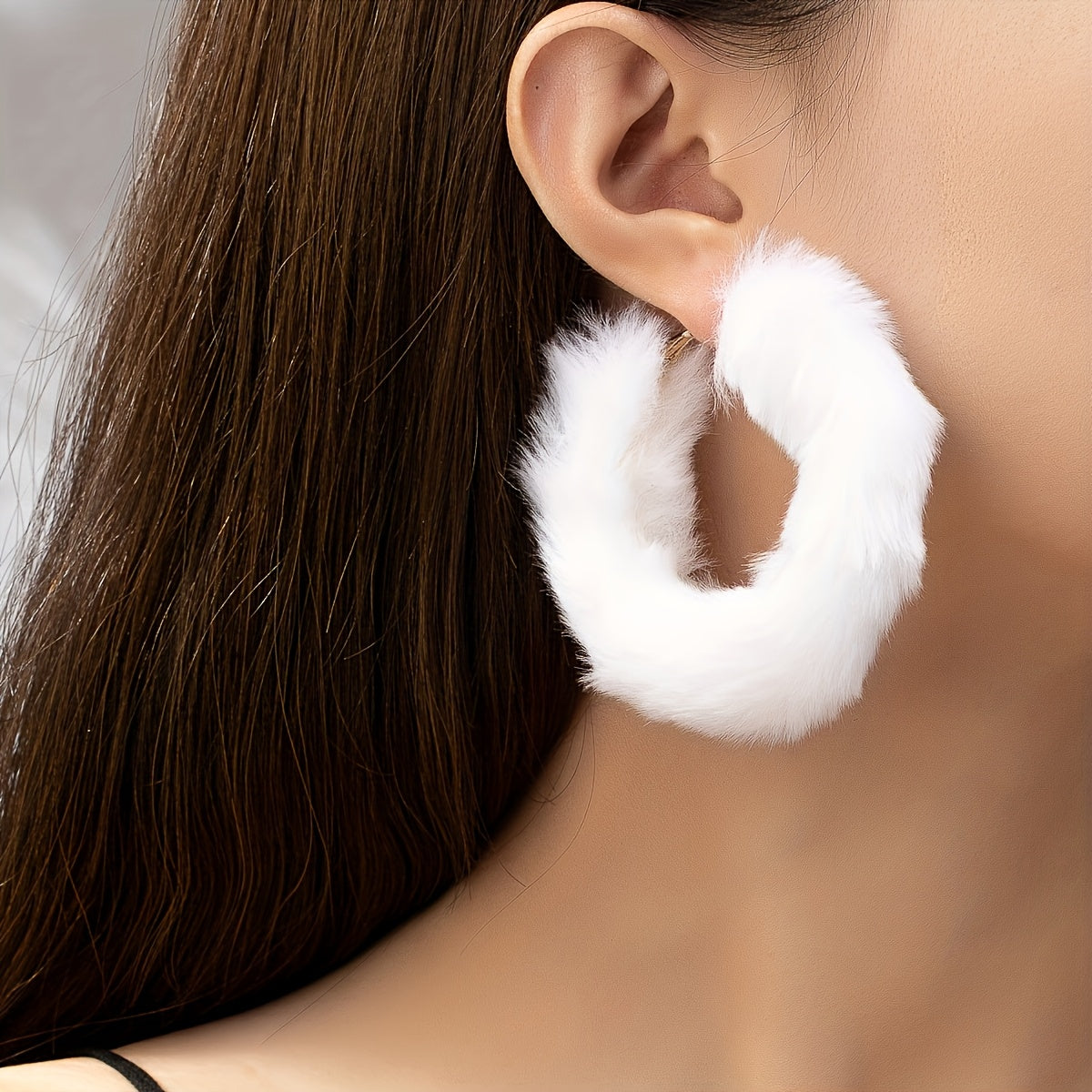 Fluffy Furry Hoop Earrings