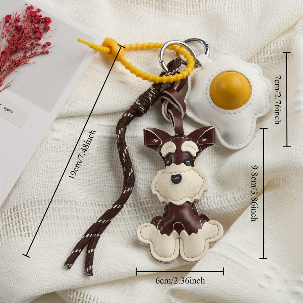 PU Frying Egg Horns Keychain