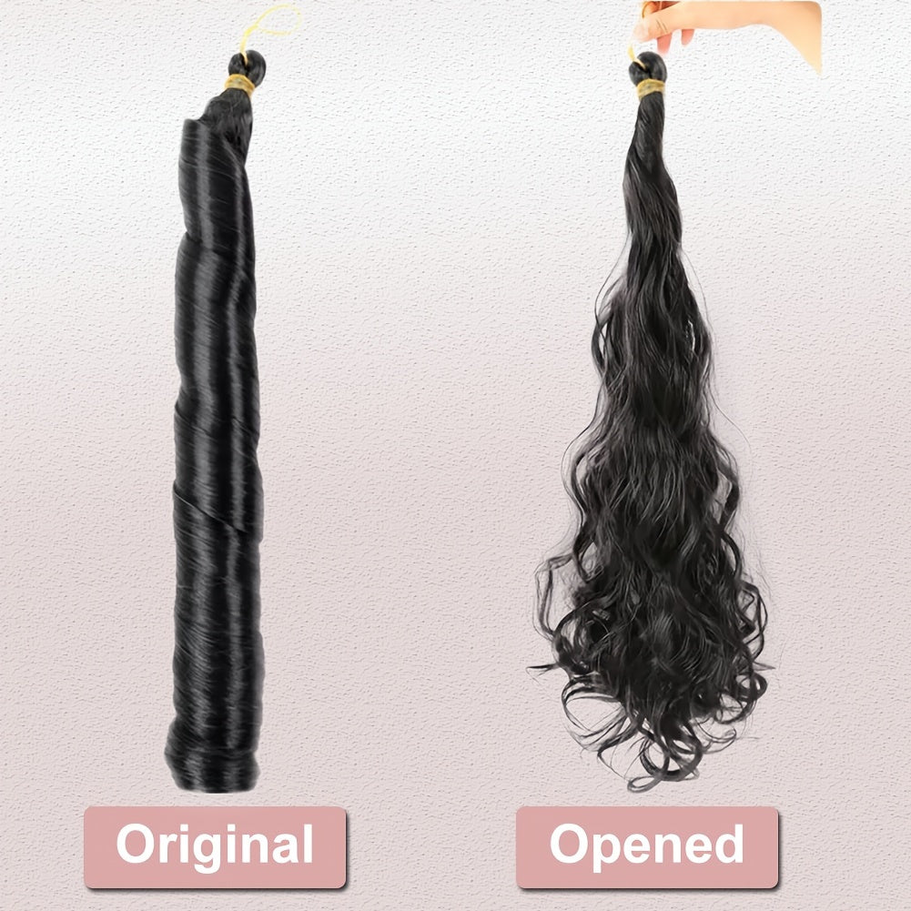 3pcs 22" Pre-Stretched French Curl Braiding Hair Extensions for Women - Loose Wave Synthetic Crochet Braids