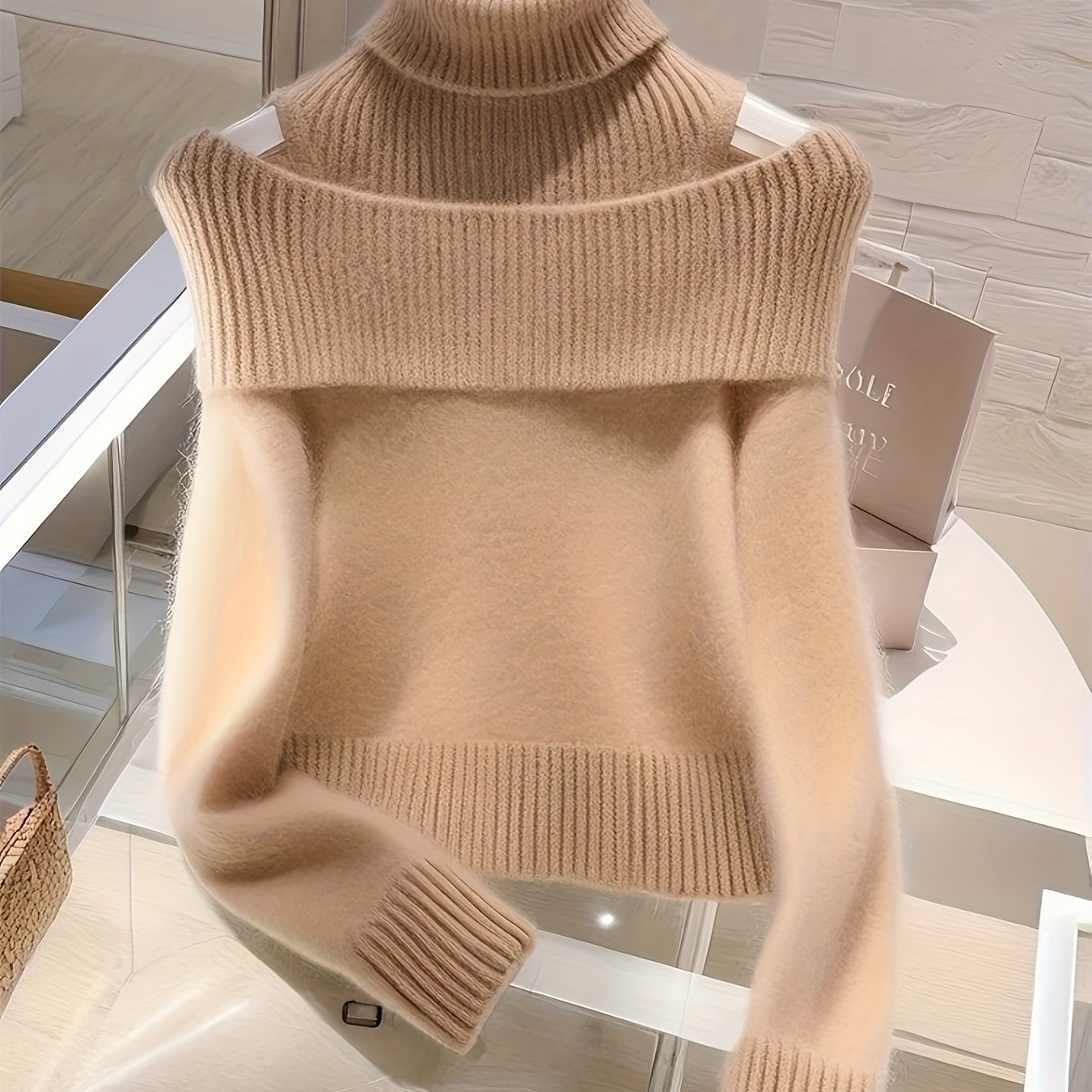 High-Neck Turtleneck Sweater