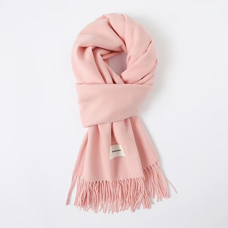 Solid Color Tassel Scarf