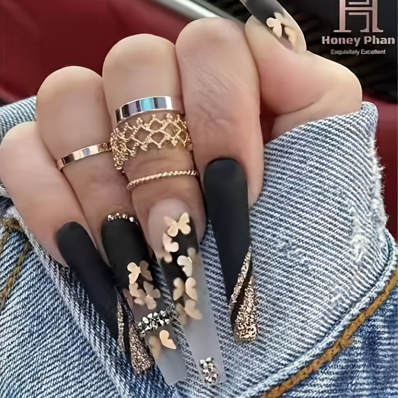 {24pcs} Hot Golden Nails