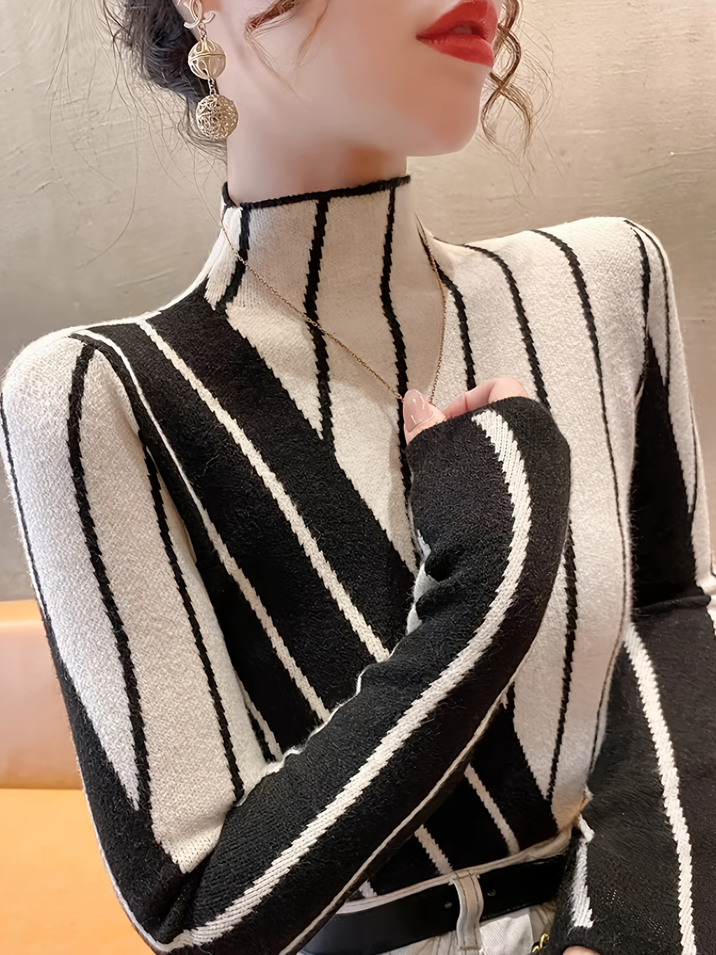 Slim Fit High Neck Sweater