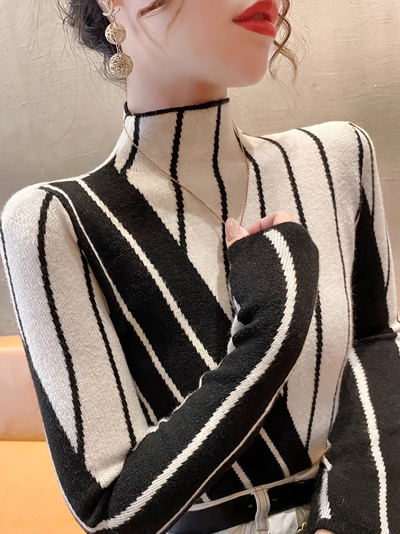 Slim Fit High Neck Sweater