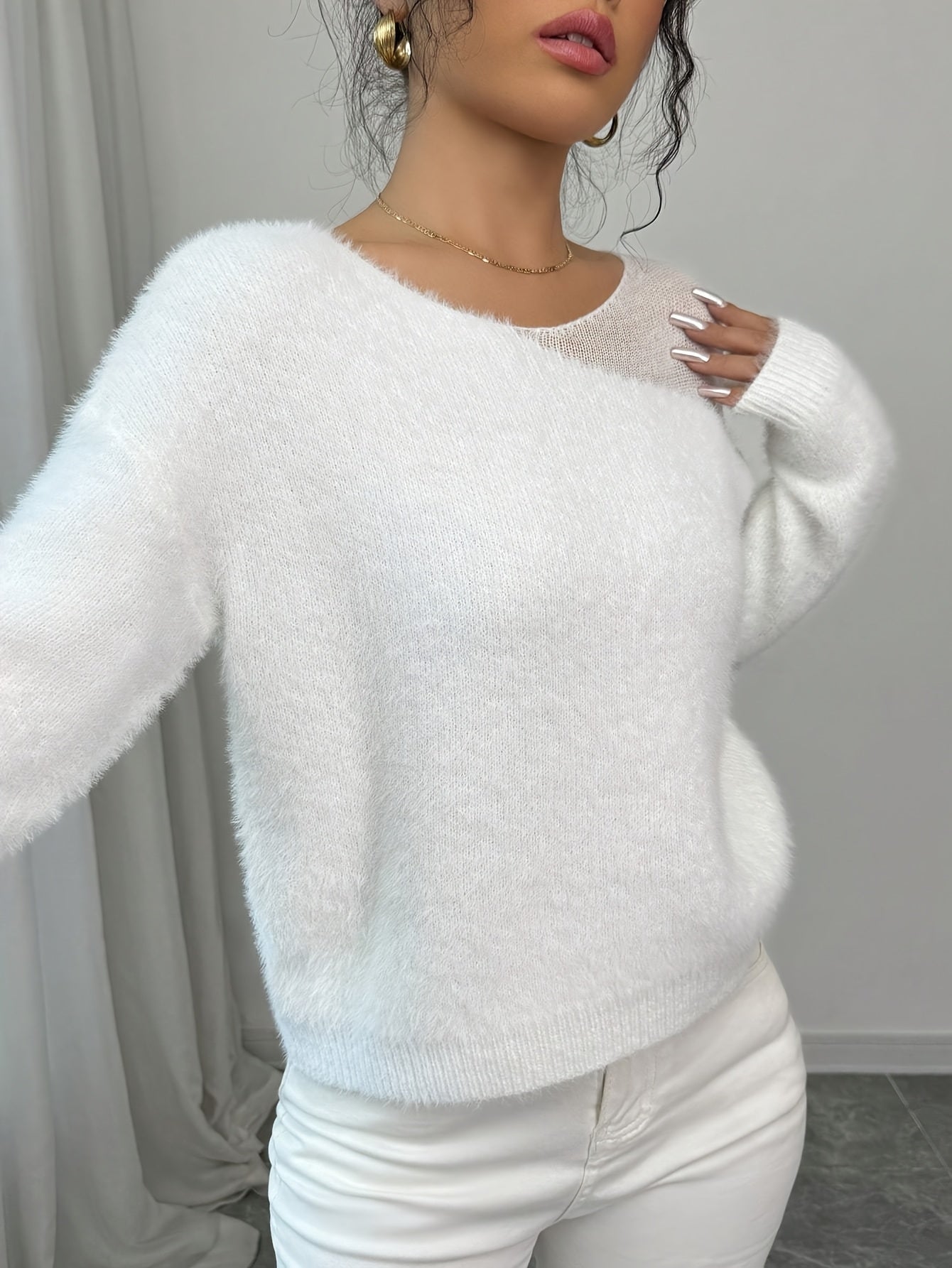 Elegant Semi-Sheer Sweater