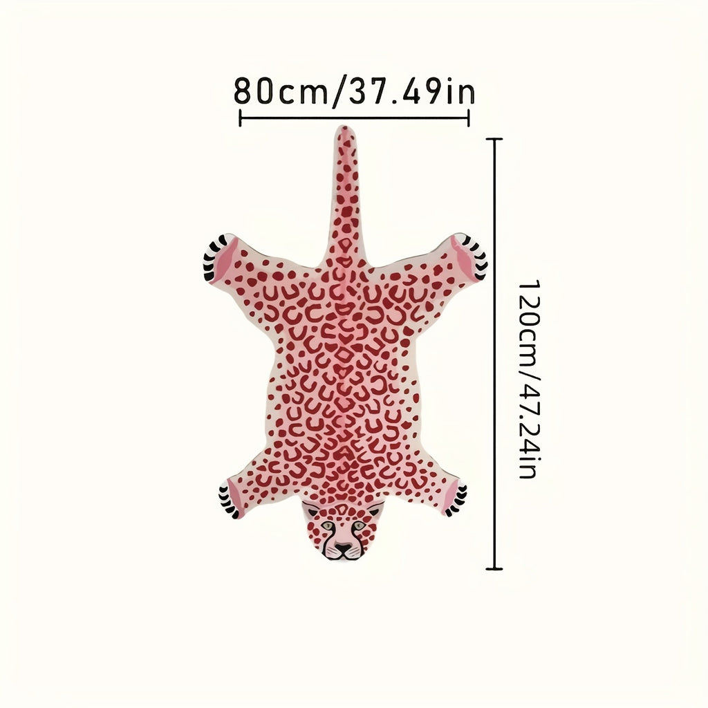 Plush Leopard Print Area Mat