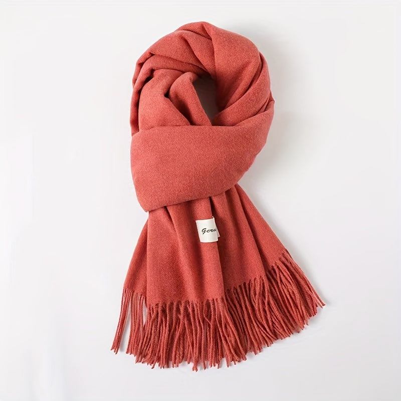 Solid Color Tassel Scarf