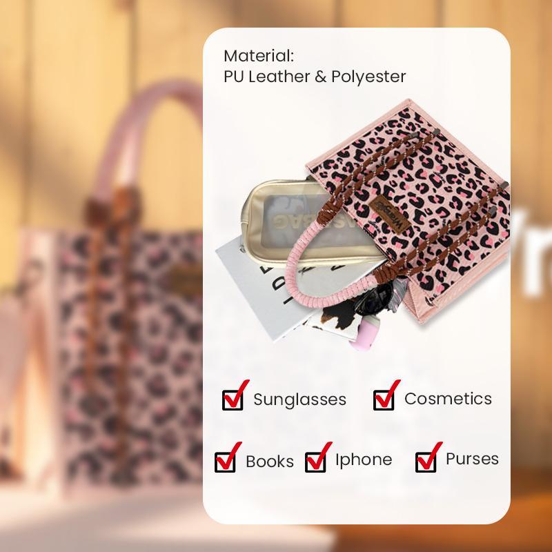 Leopard Weekender Tote Bag with Adjustable Strap