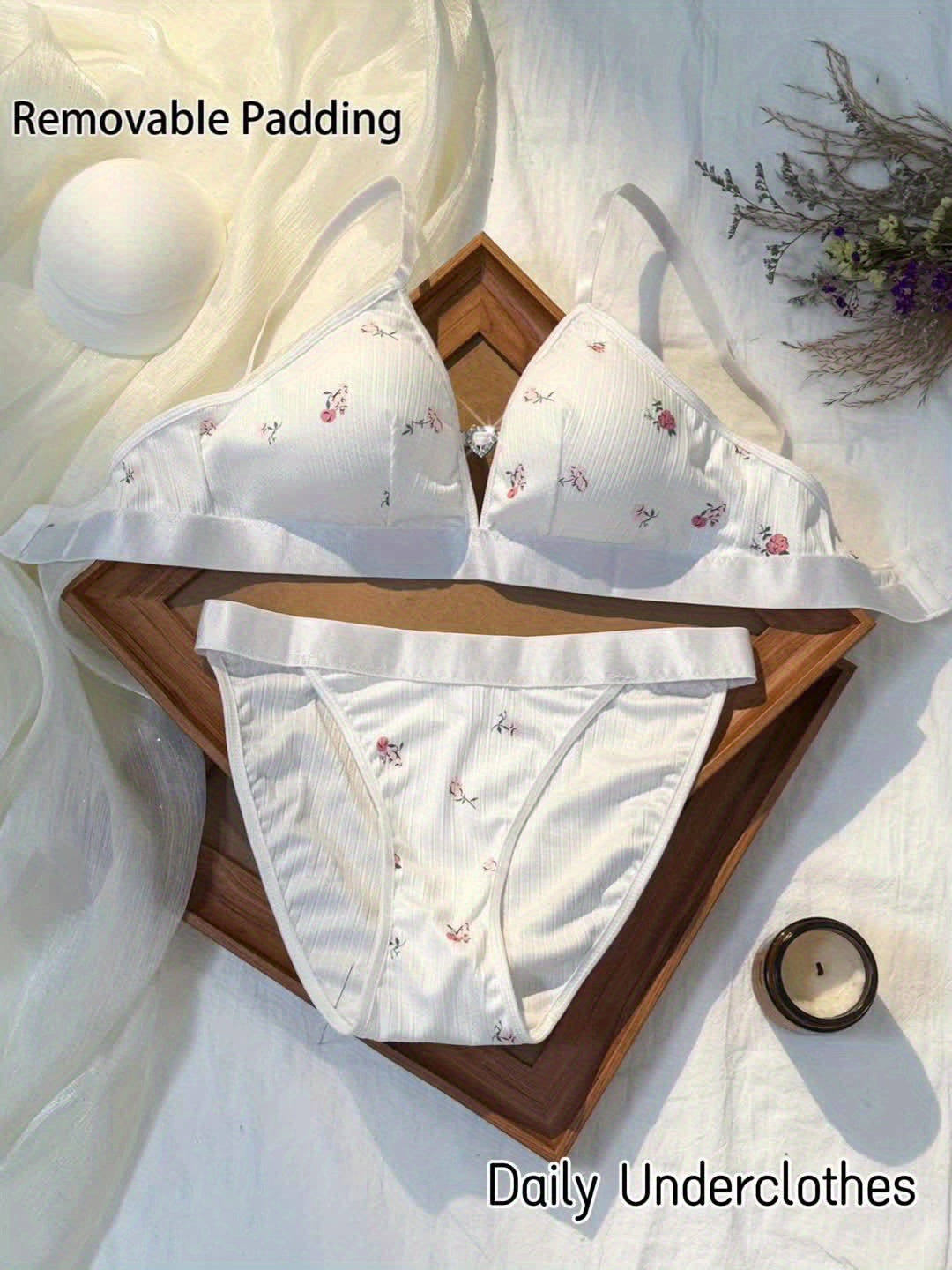 Floral Print Lingerie Set