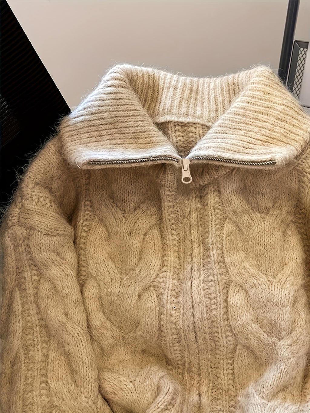 Oversized Plush Wool Sweater Coat