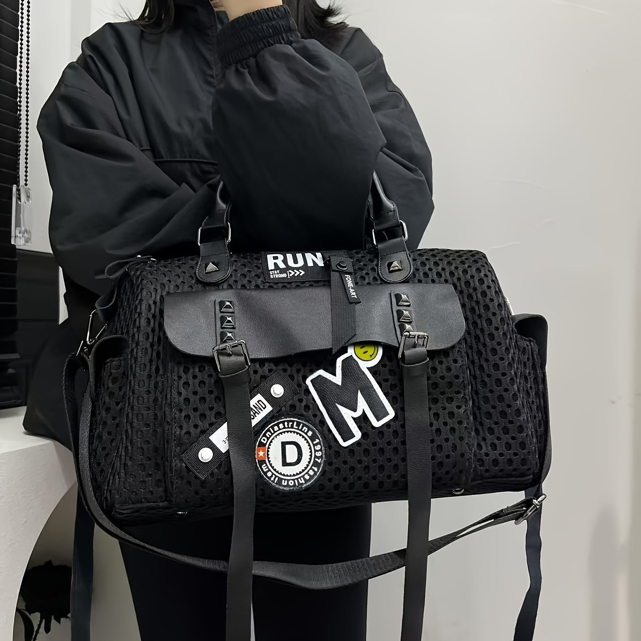 Nylon Tote Bag with Detachable Strap & Charm