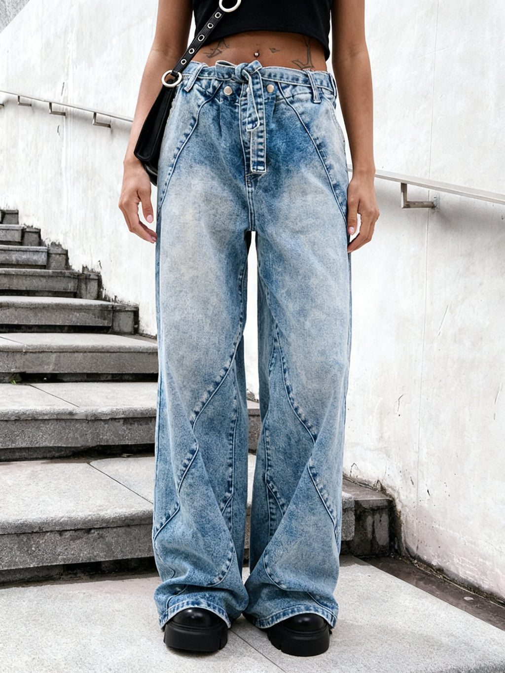 Wide-Leg Straight Leg Pants