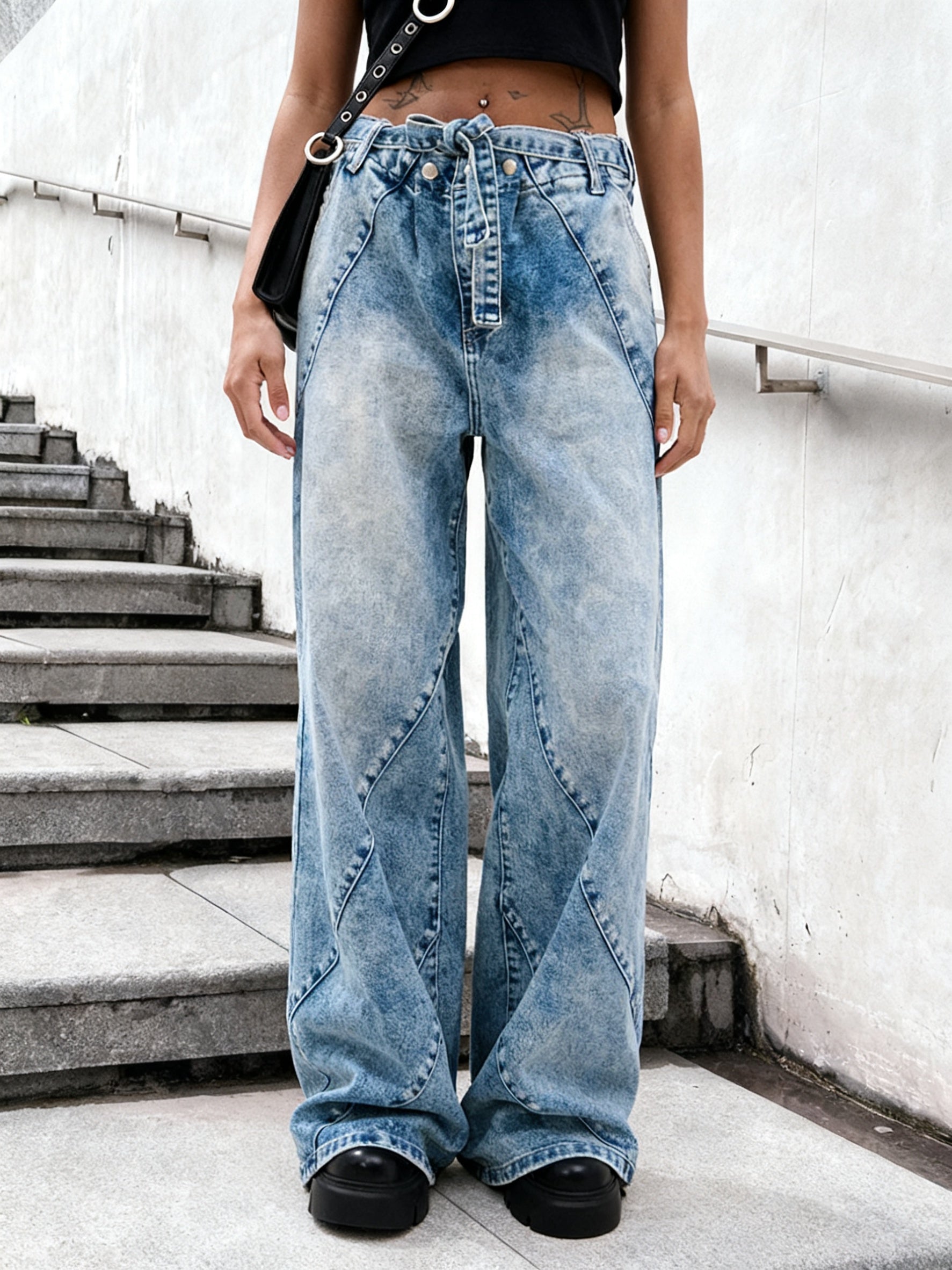 Wide-Leg Straight Leg Pants