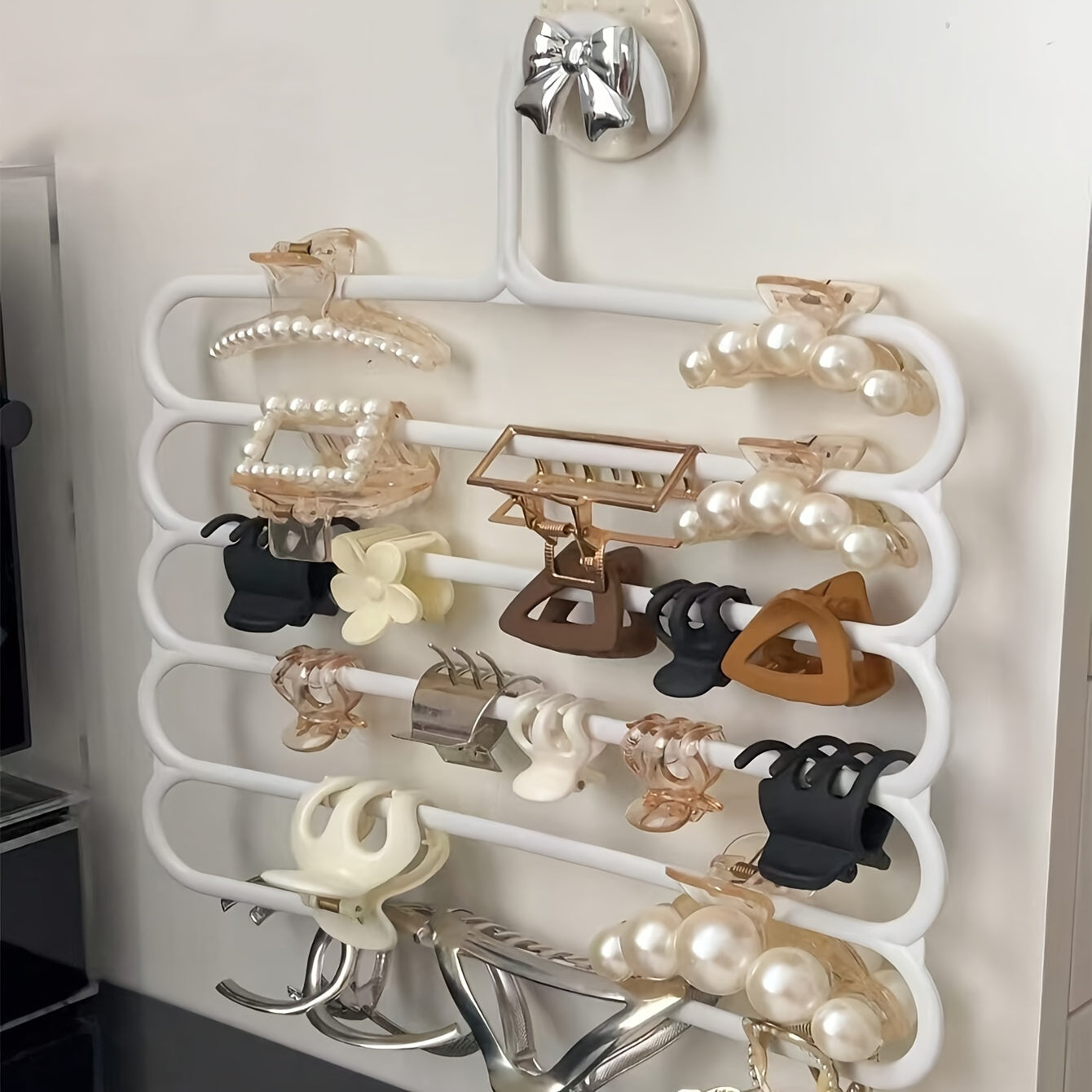 Versatile Wall-Mounted Organizer for Hair Clips, Jewelry & Accessories