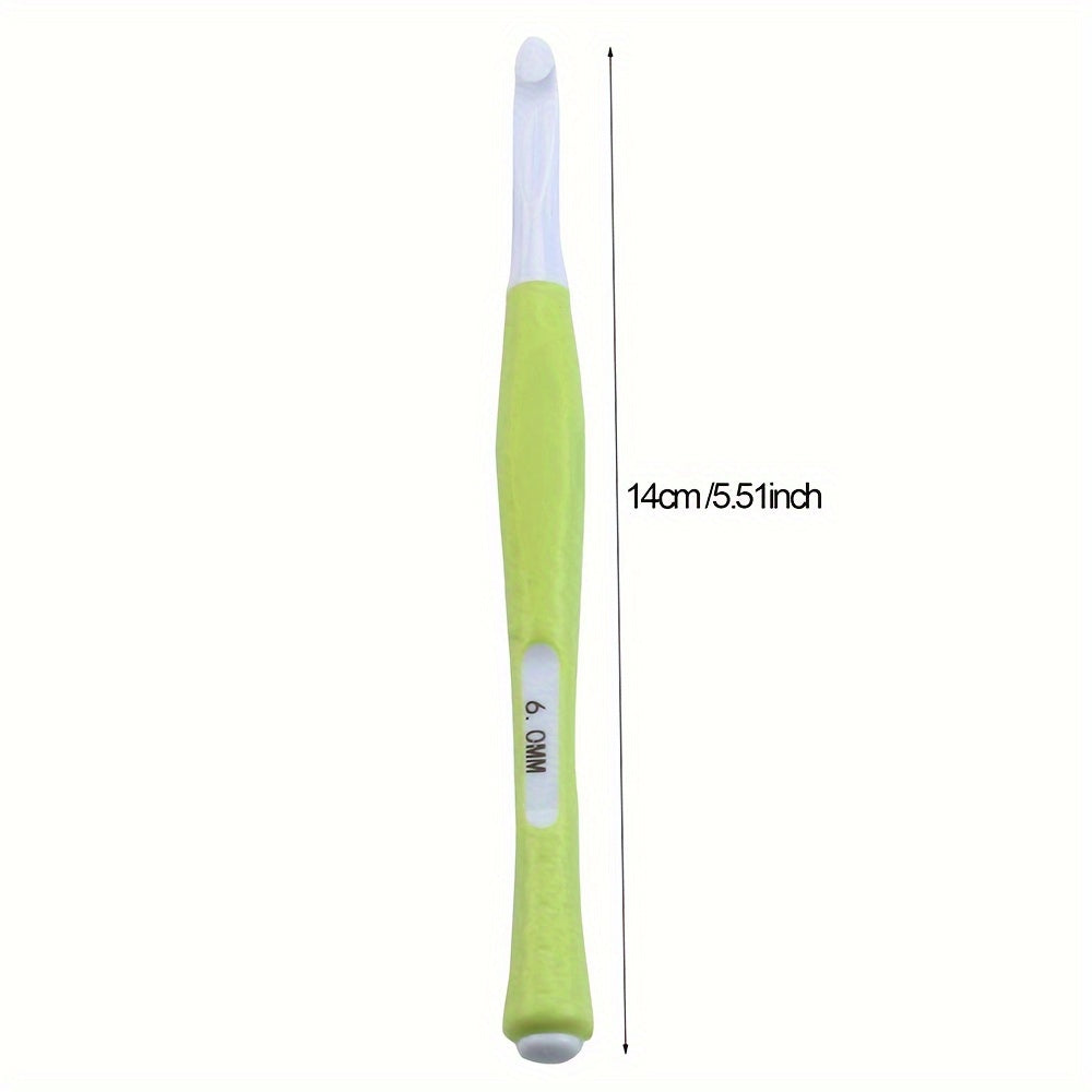 8pcs Candy Color Soft Handle ABS Crochet Hooks