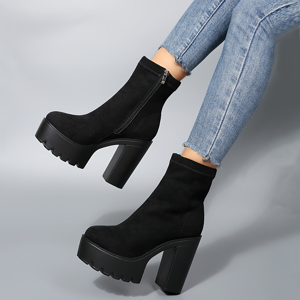 Chunky-Heeled Ankle Boots