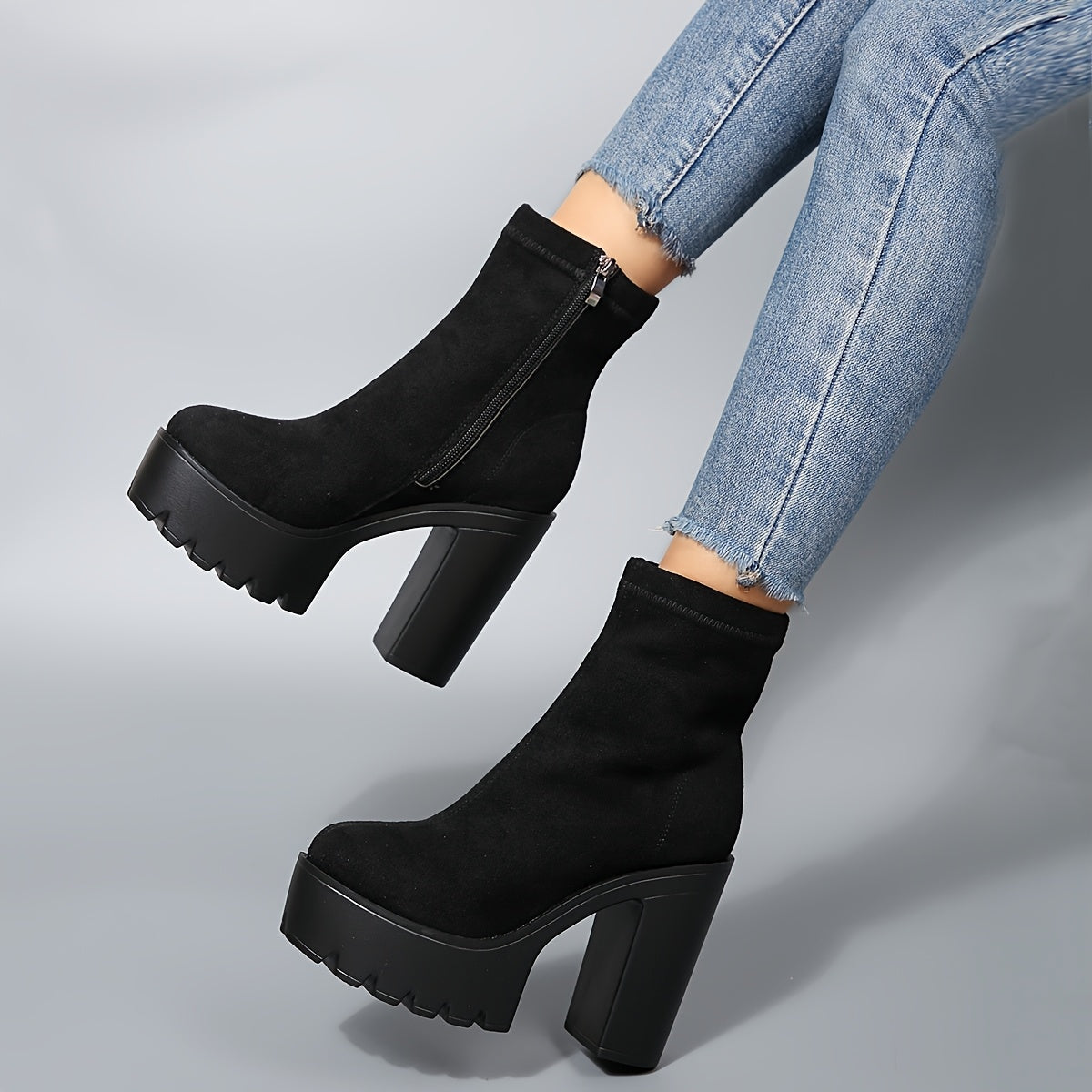 Chunky-Heeled Ankle Boots
