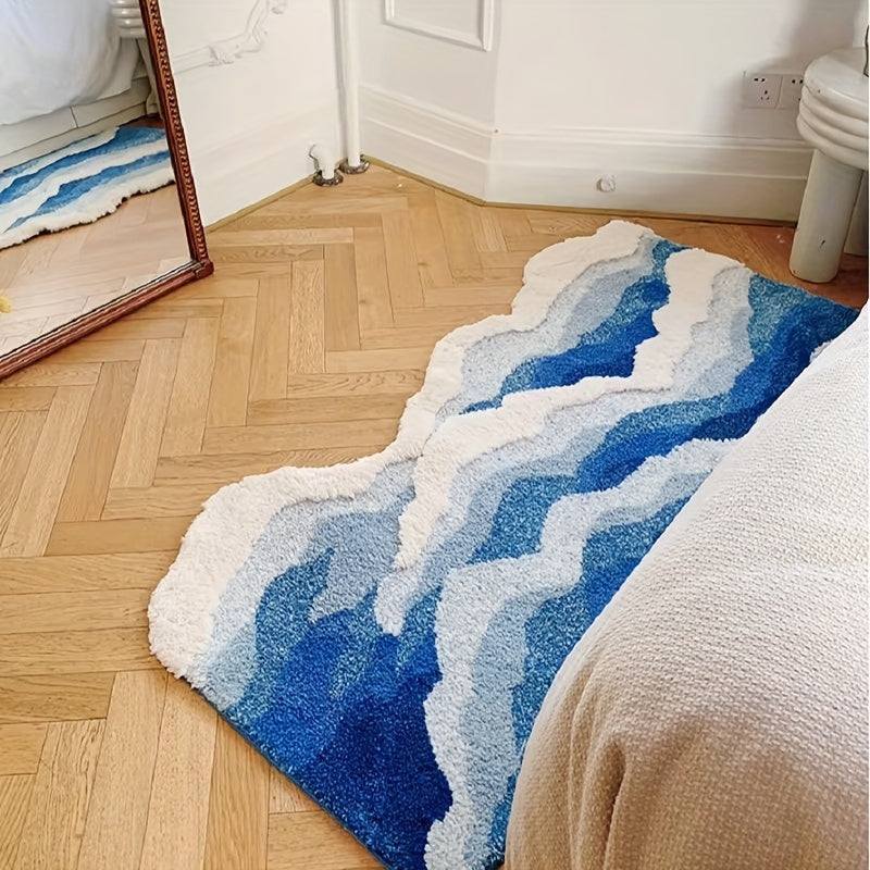 Thick Ultra-Soft Tufted Rug - Blue Ocean Wave