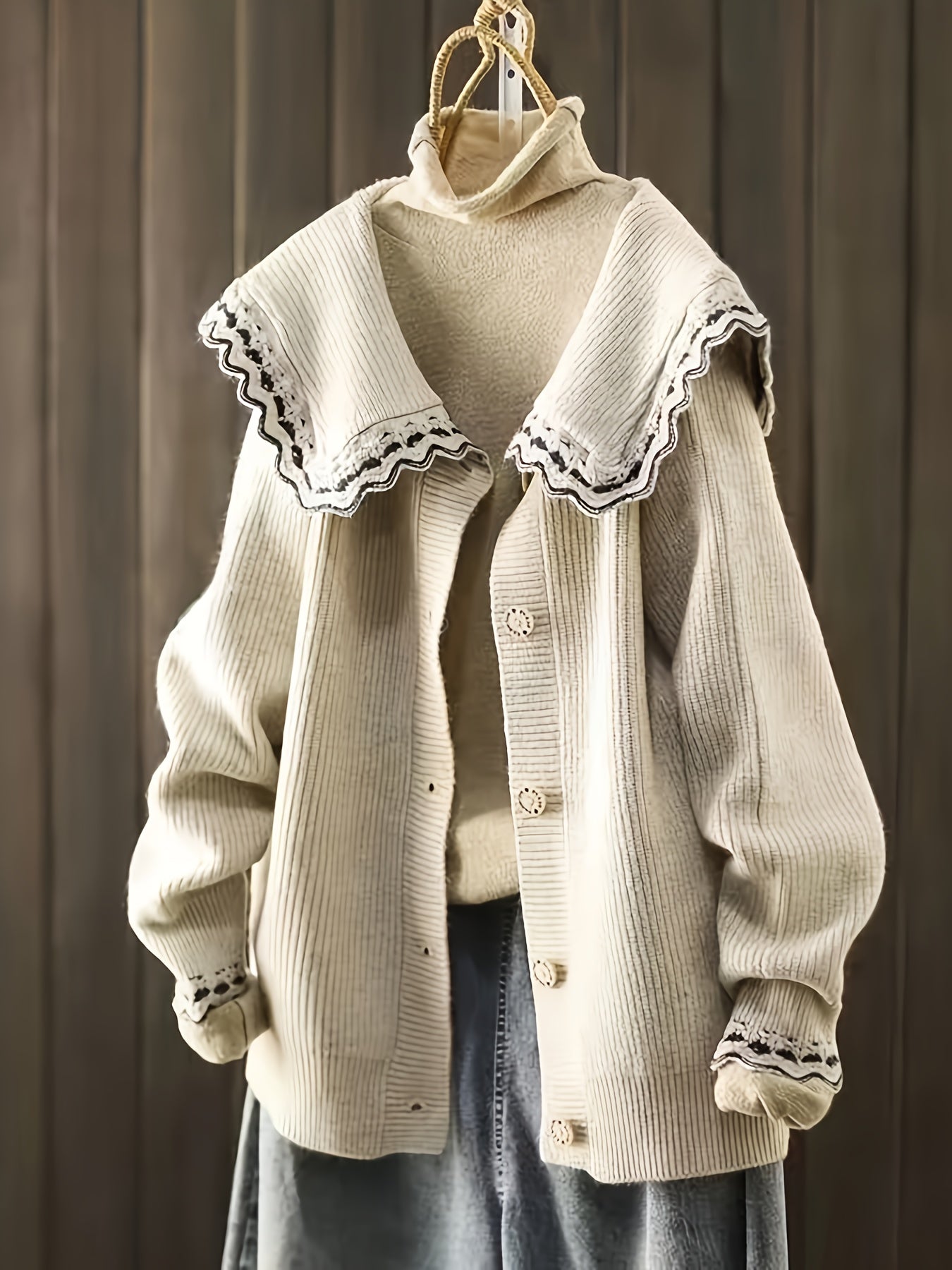 Contrast Lace Sweater