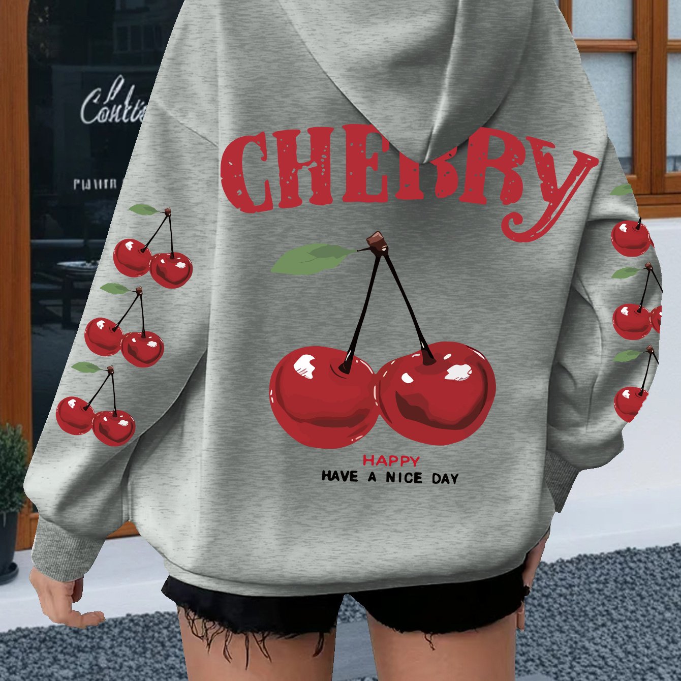 Cherry Print Hoodie