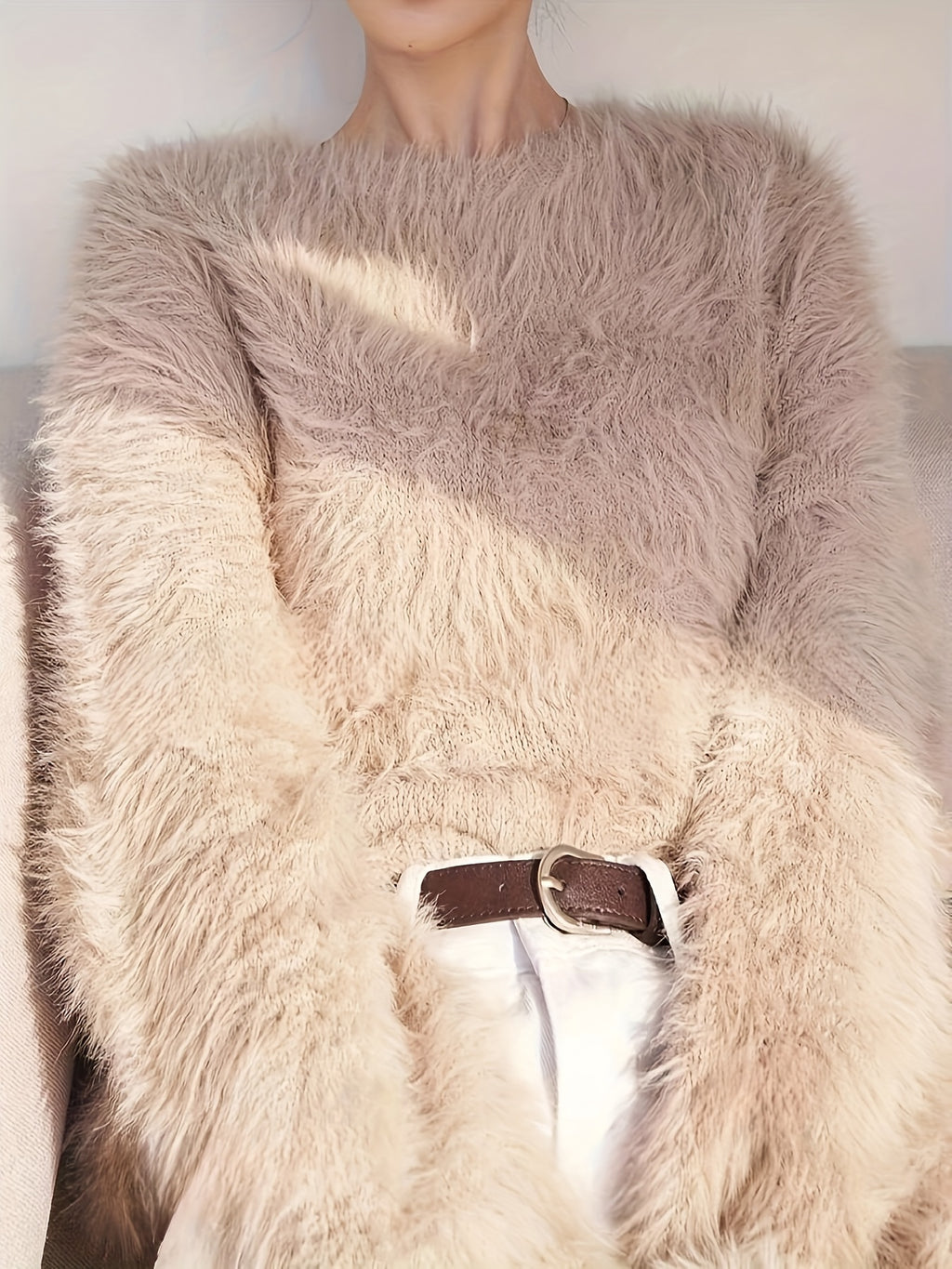 Faux Fur Mink-like Pullover Sweater