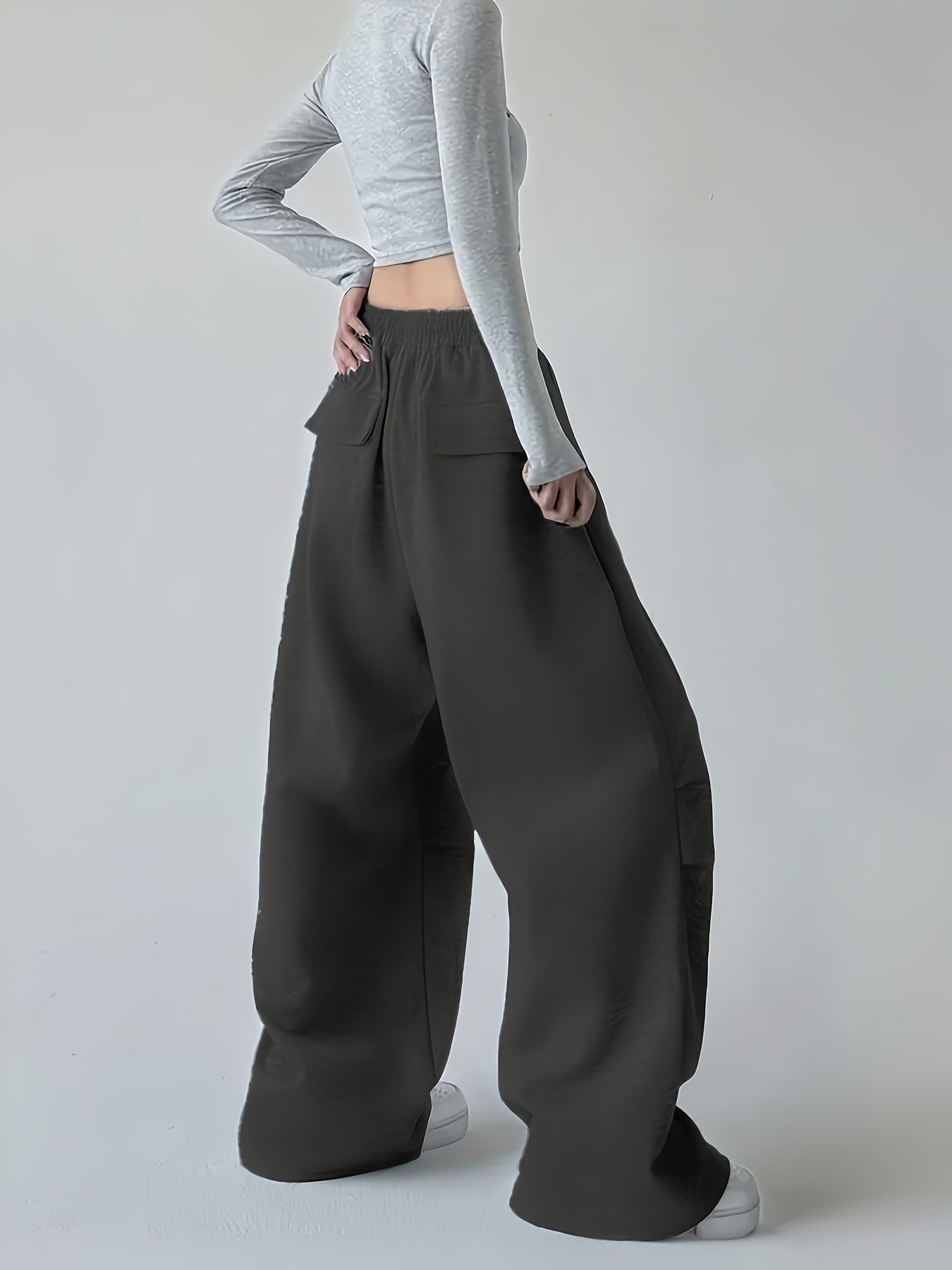 High-Waisted Wide-Leg Joggers