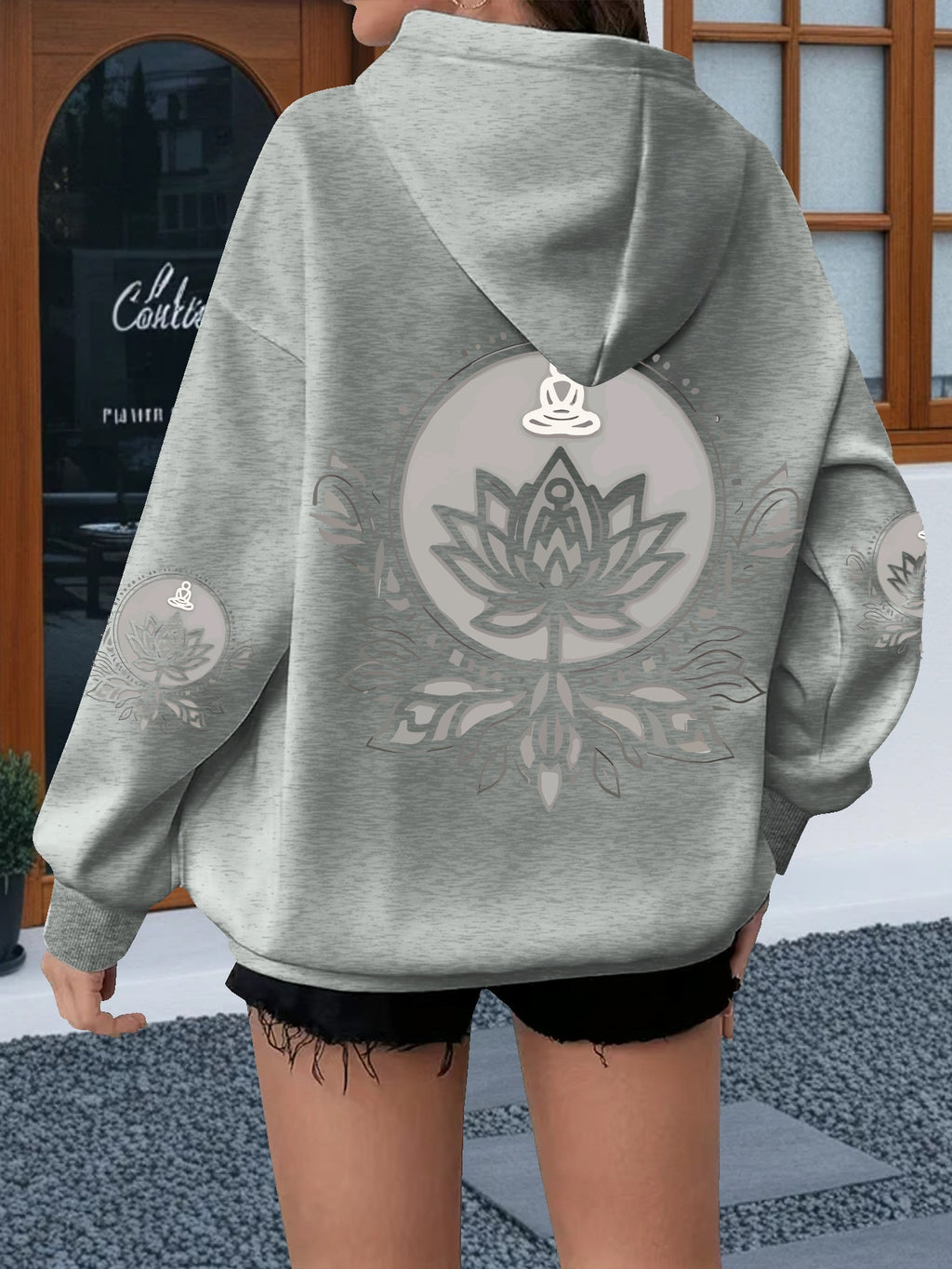 Hoodie with for Lotus Flower Graphic