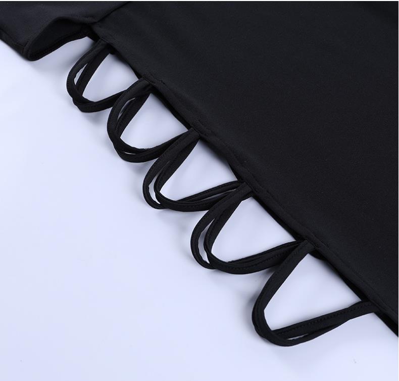 Solid Sleeveless Hollow Out Dress