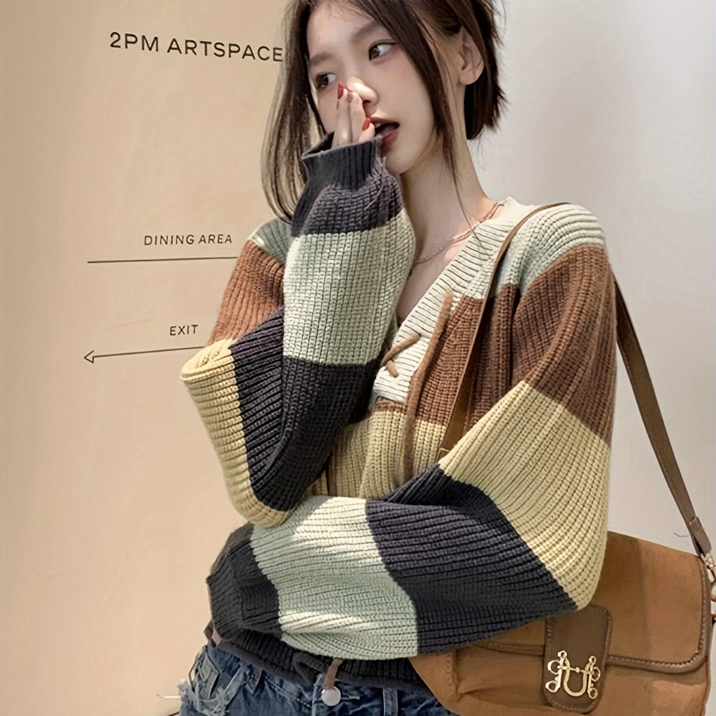 Cozy Striped V-Neck Sweater