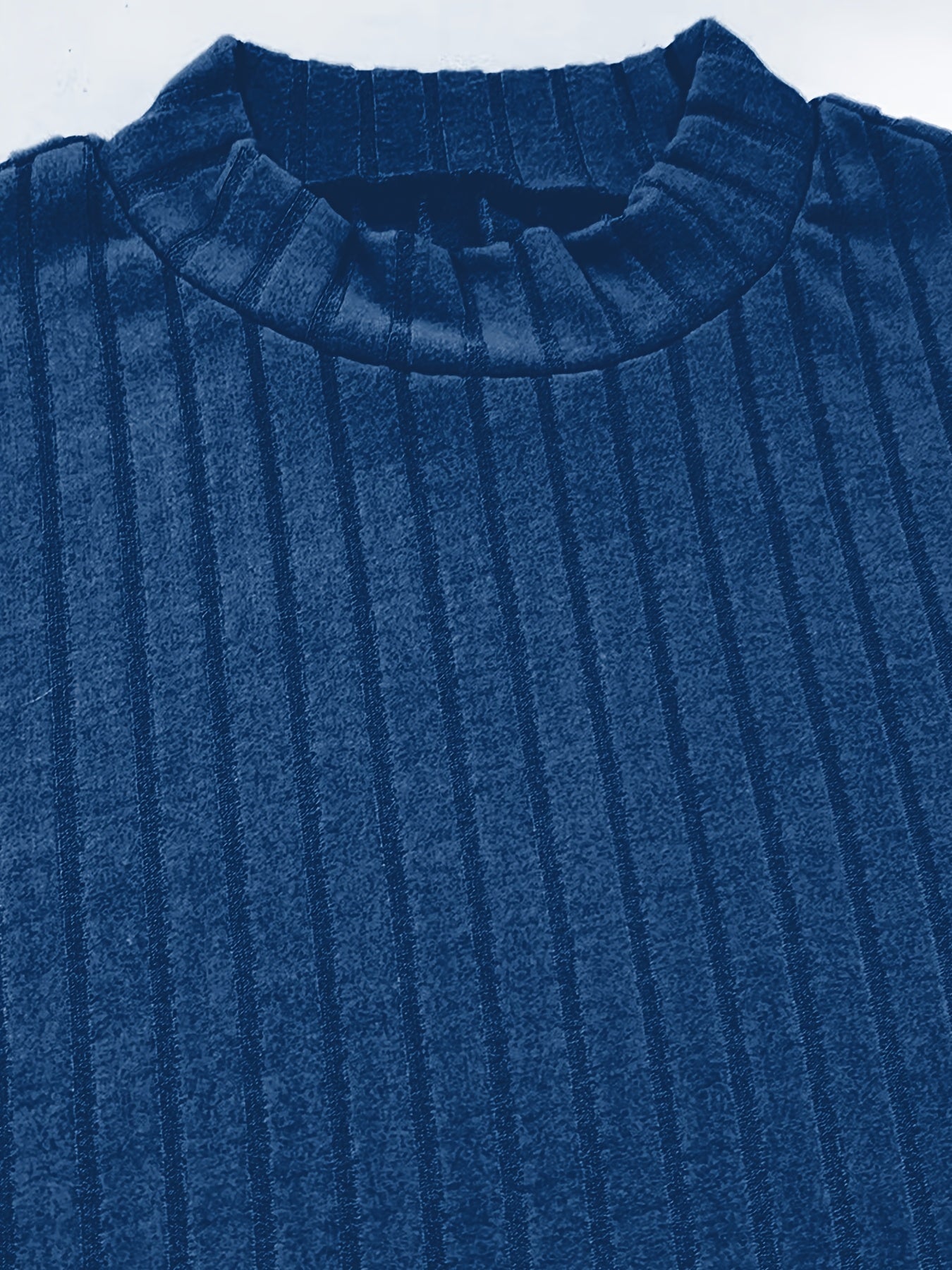 High Neck Ribbed Top + Pants Casual Set