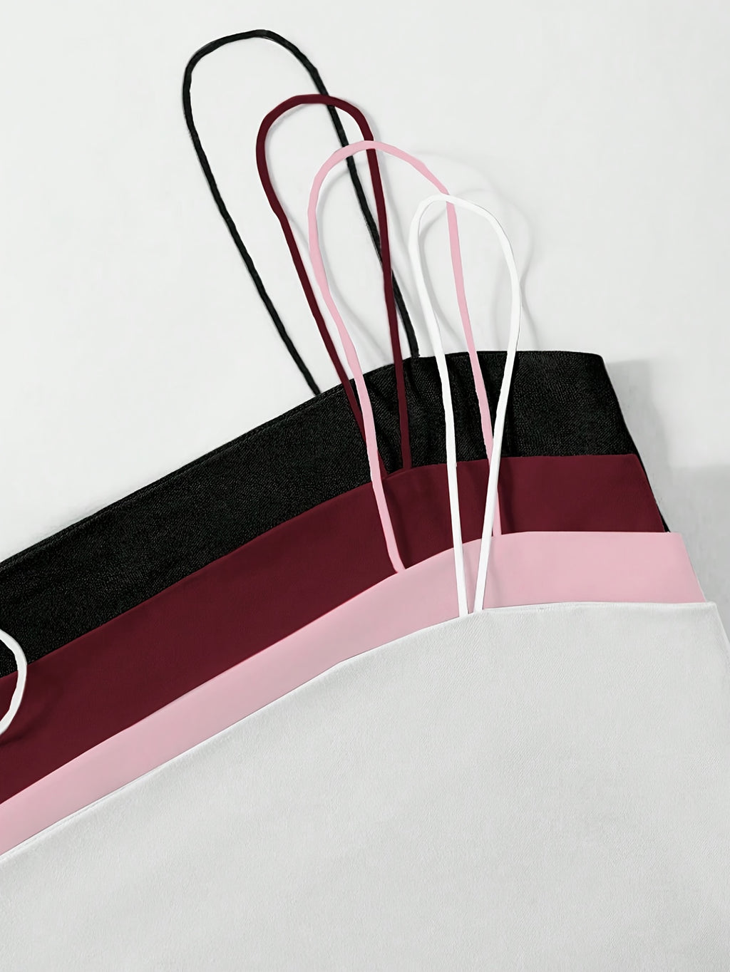 4pcs Set of Trendy, Minimalist Casual Waisted Camisoles, Camisole Tops for Women, Layering Essentials, Versatile Tops, Sleeveless Top, Elegant Style, Breathable Material, Comfortable Fit, Tank Tops, Camisole Set, Summer Wardr