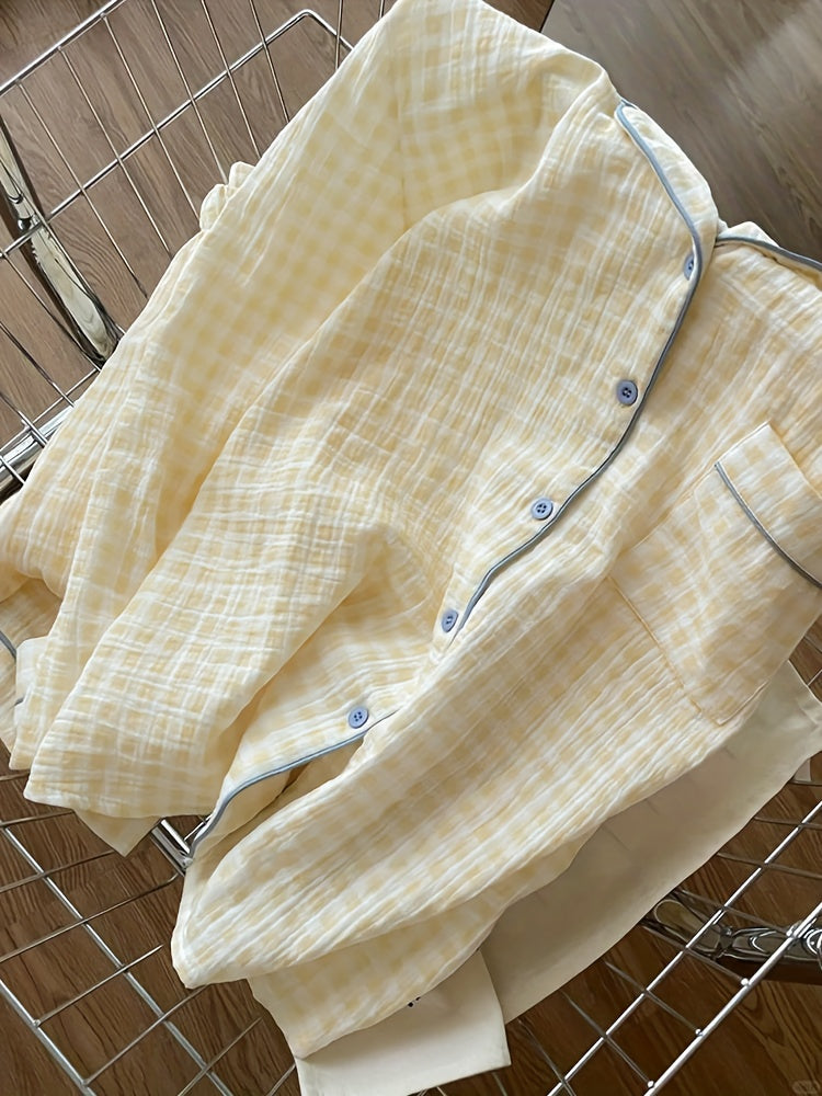 Yellow Checkered Cloud Sleepwear