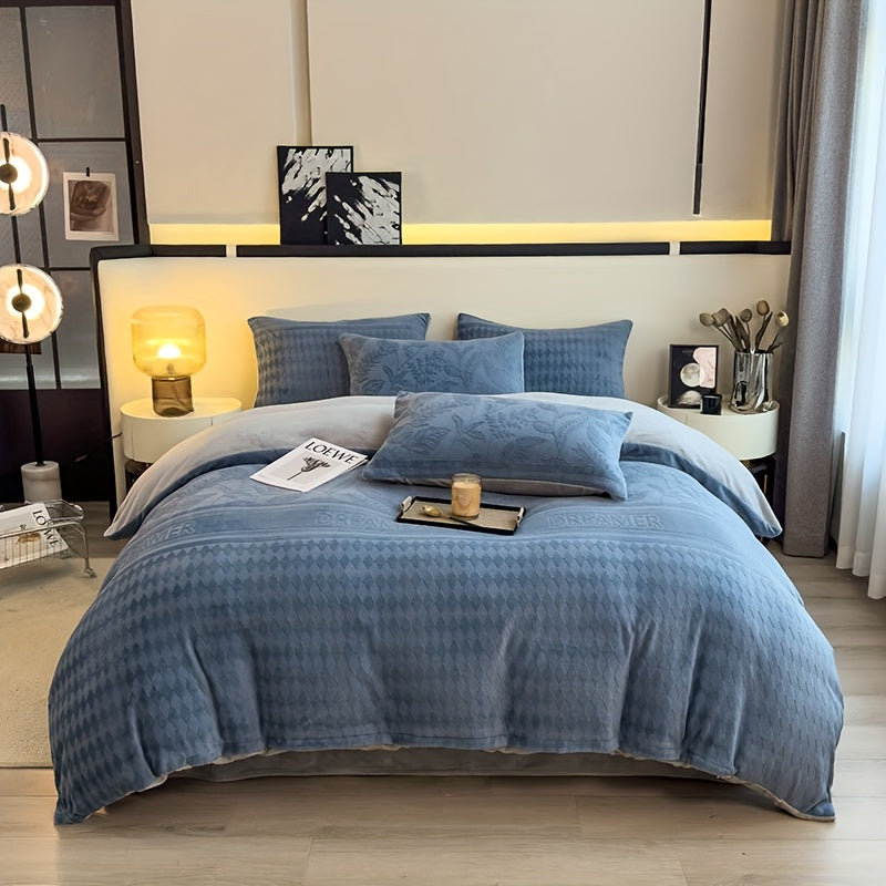 {3/4pc} Floral Milk Velvet Four-Piece Set