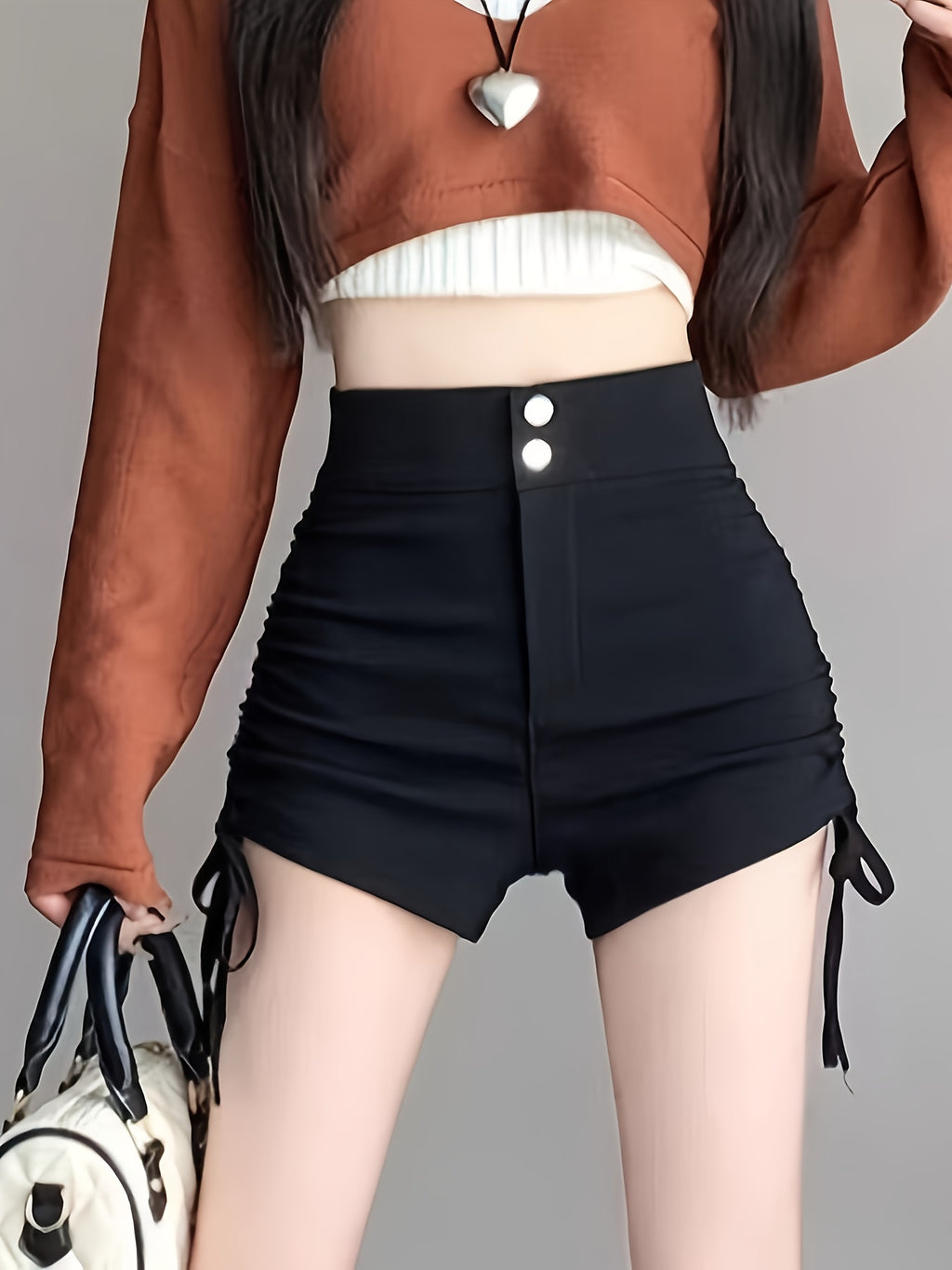 High-Waisted Drawstring Shorts