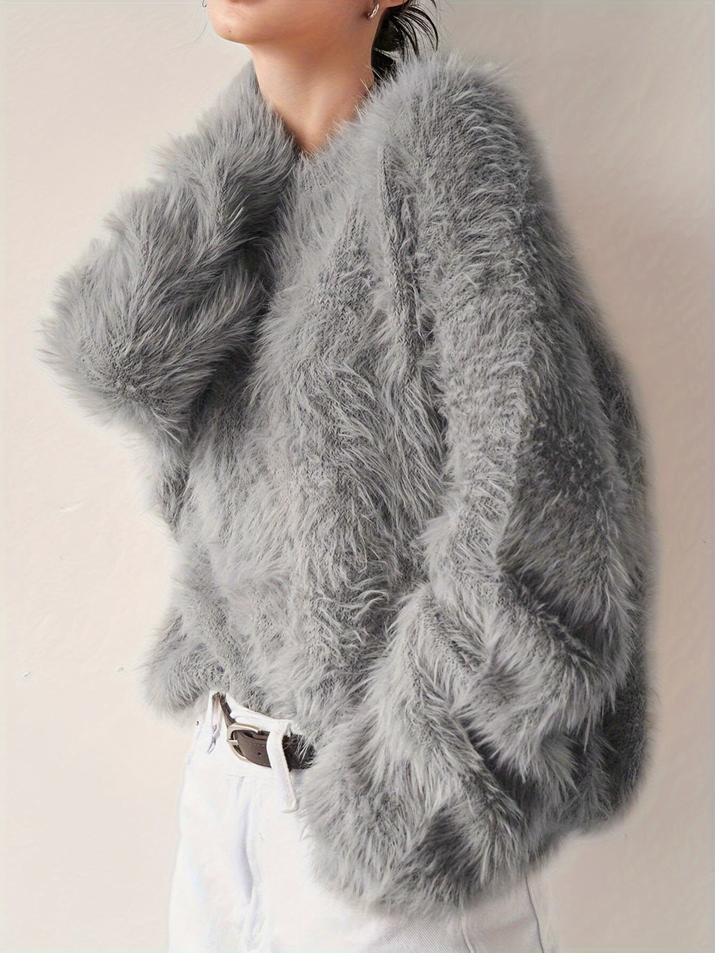 Faux Fur Mink-like Pullover Sweater
