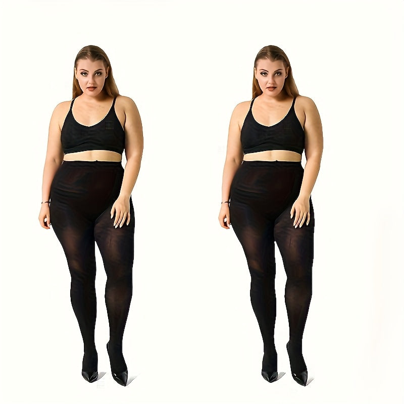 2 Pairs-4 Pairs Of Oversized Black Thin Pantyhose 40D Semi-transparent Women'S Stockings Tear-proof High-grade Pantyhose