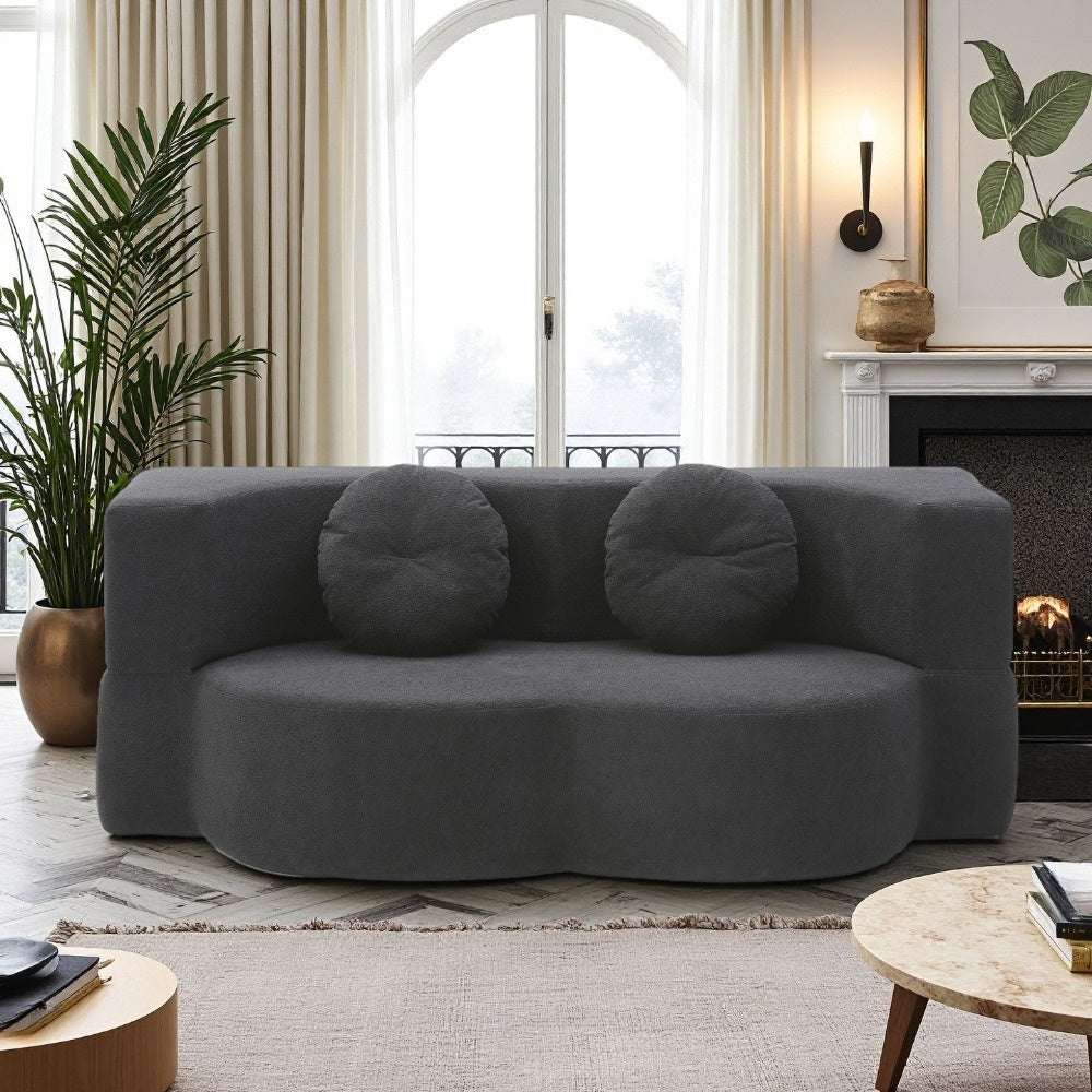 2-in-1 Convertible Folding Sofa Bed with Mattress